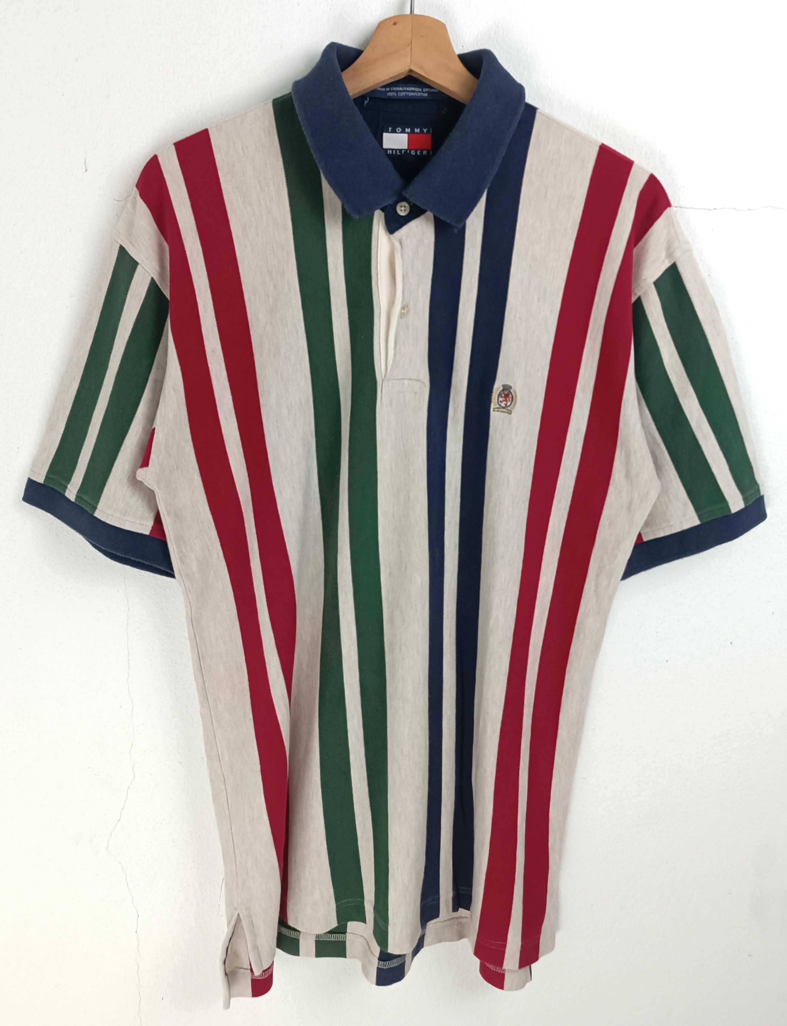Tommy Hilfiger VINTAGE 90'S TOMMY HILFIGER STRIPE POLO VERY RARE PIECE Size US M / EU 48-50 / 2 - 3 Thumbnail