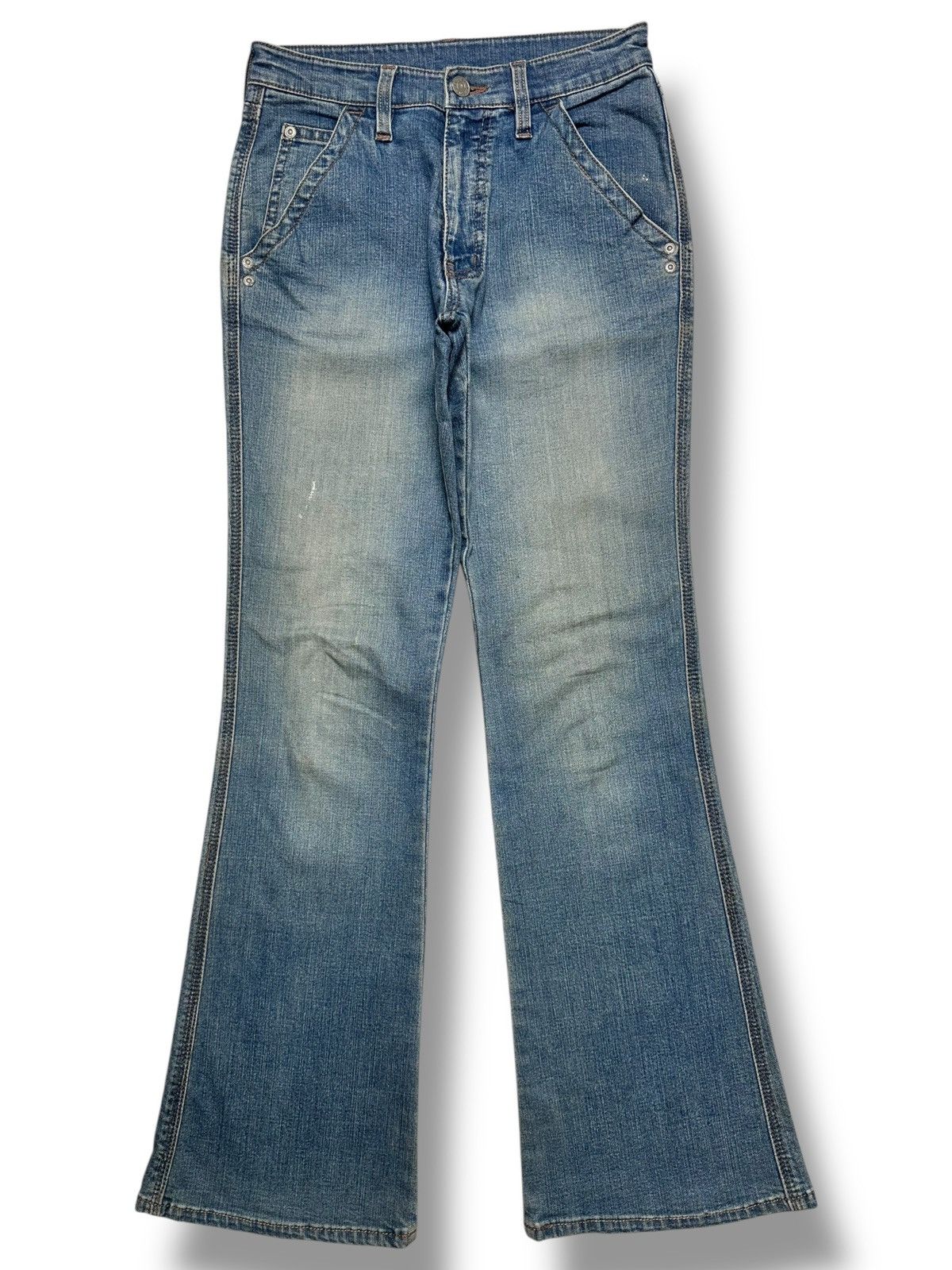 Japanese Brand Vintage Vibes with Palette United Flared Denim Faded Jeans Size US 27 - 1 Thumbnail