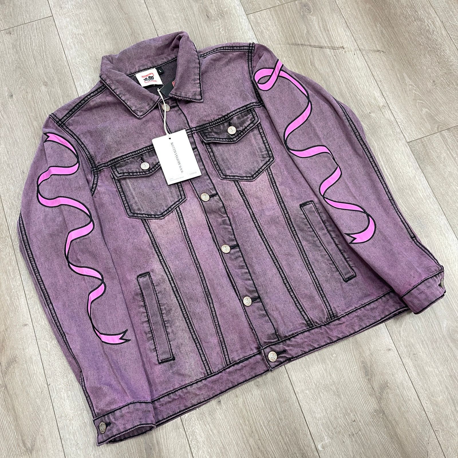 Asaali New Asaali Jeans Co Stone Wash Denim Jacket Purple Large L Size US L / EU 52-54 / 3 - 7 Thumbnail