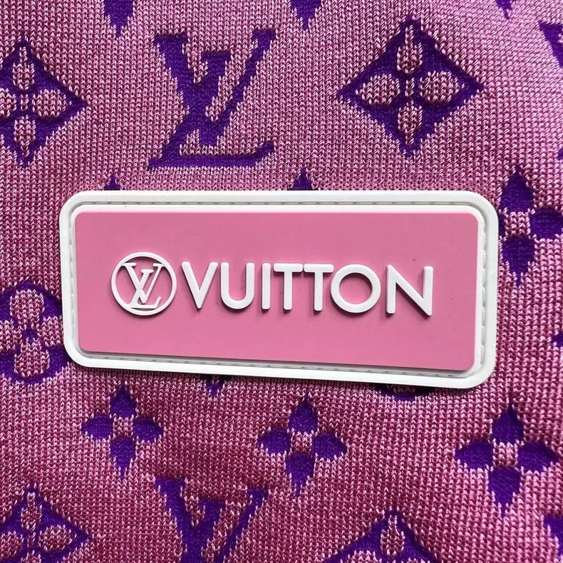 Louis Vuitton LOUIS VUITTON Purple and pink color matching full logo knit Size US L / EU 52-54 / 3 - 4 Thumbnail