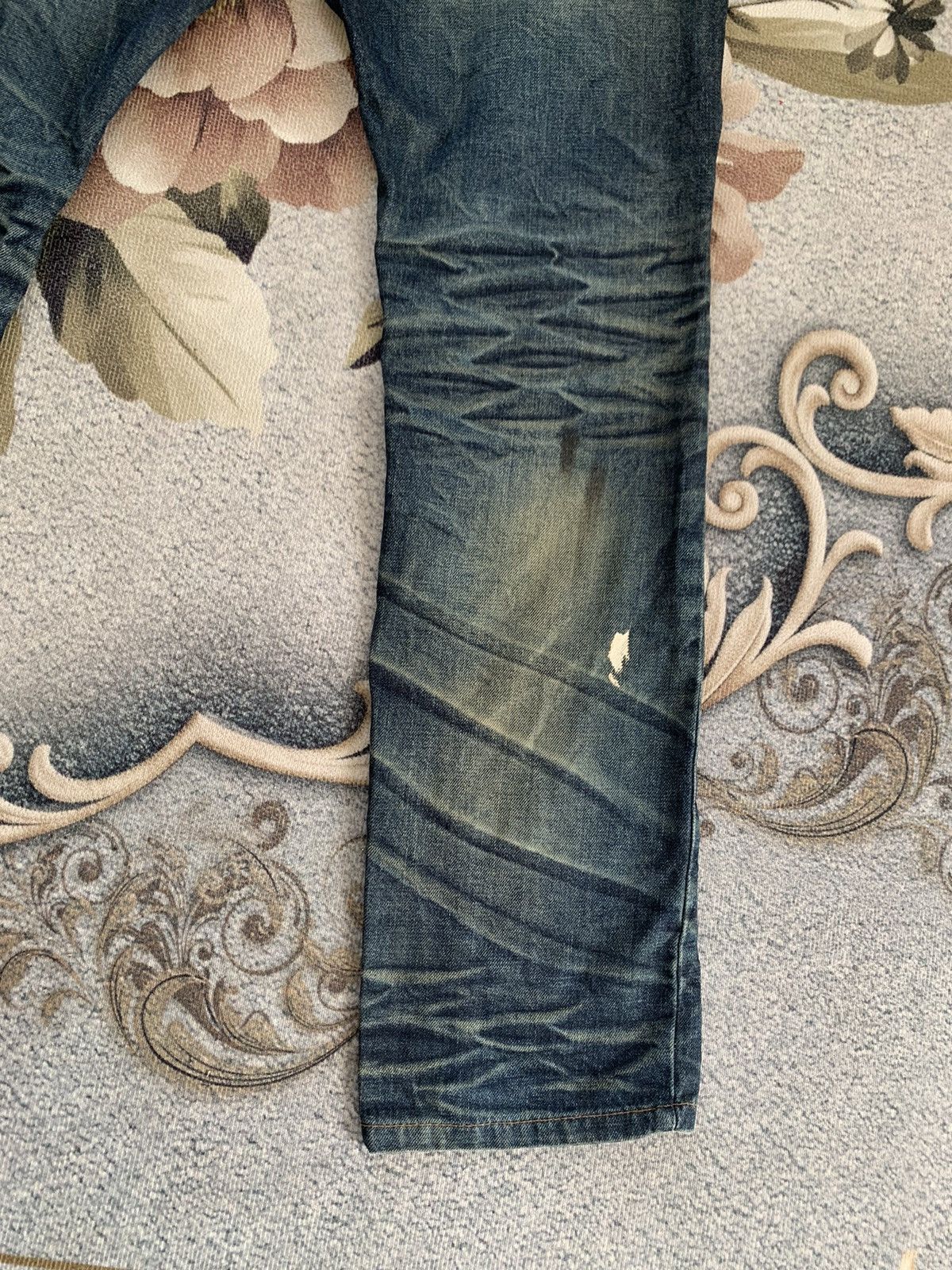 Wrangler Wrangler Blue Bell Distress Denim Pant Size US 33 - 10 Thumbnail