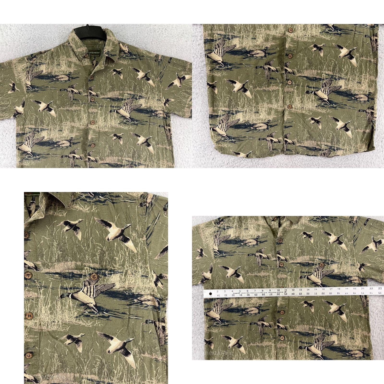Vintage Field & Stream Shirt Mens Medium Green Goose Grass Silk Hawaiian Button Up Size US M / EU 48-50 / 2 - 8 Thumbnail