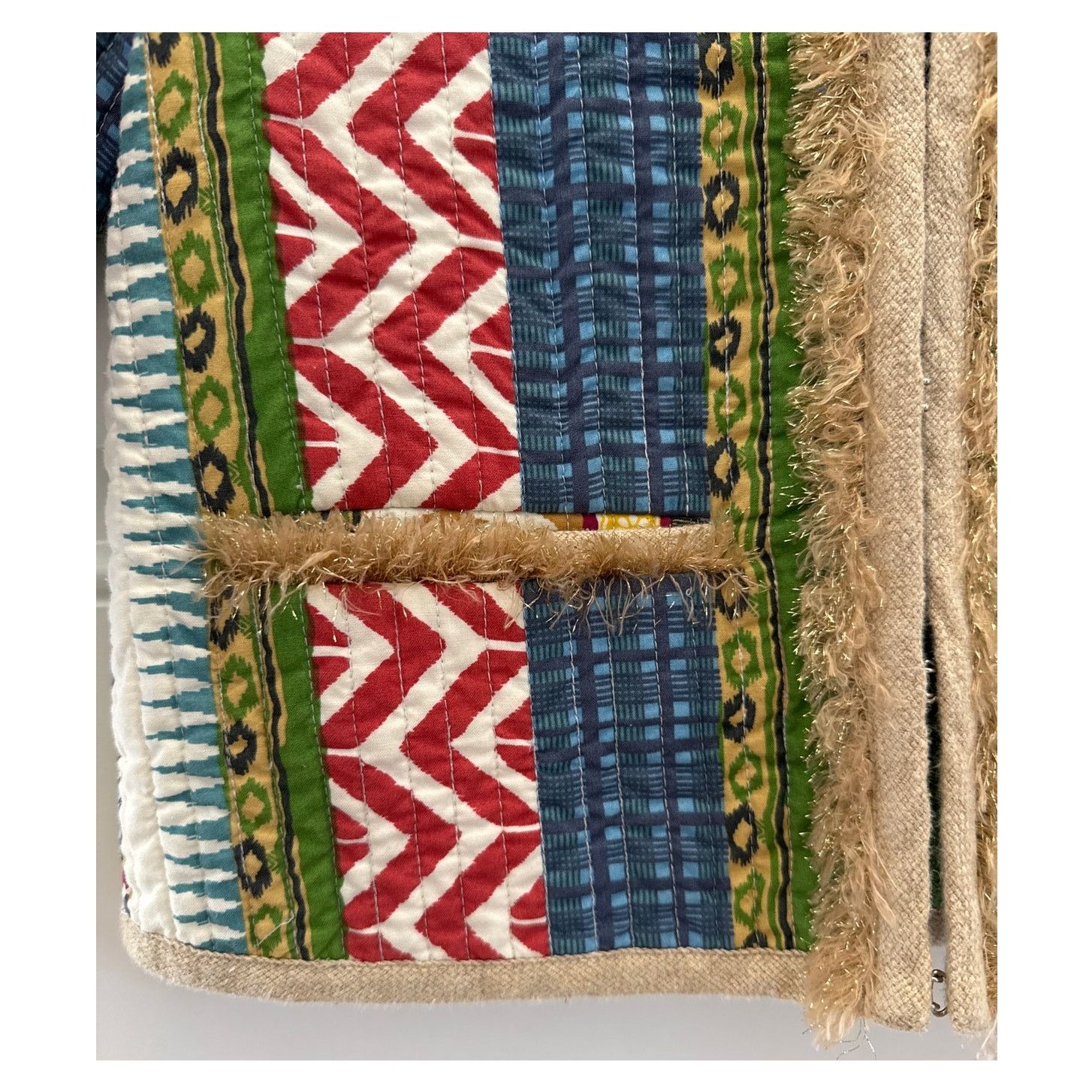Other Cropped Boho chic quilted colorful fringed jacket x small Size XS / US 0-2 / IT 36-38 - 9 Thumbnail