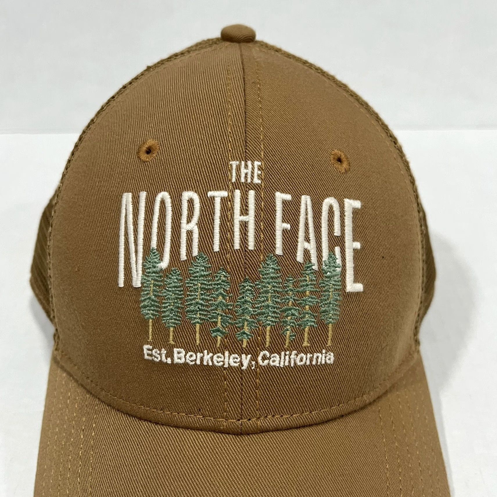 The North Face The North Face Hat Snapback Trucker Brown Tan Trees Embroidered Berkeley Men One Size Cad Brown 90s Dad Nature Outdoor USA Size ONE SIZE - 2 Thumbnail
