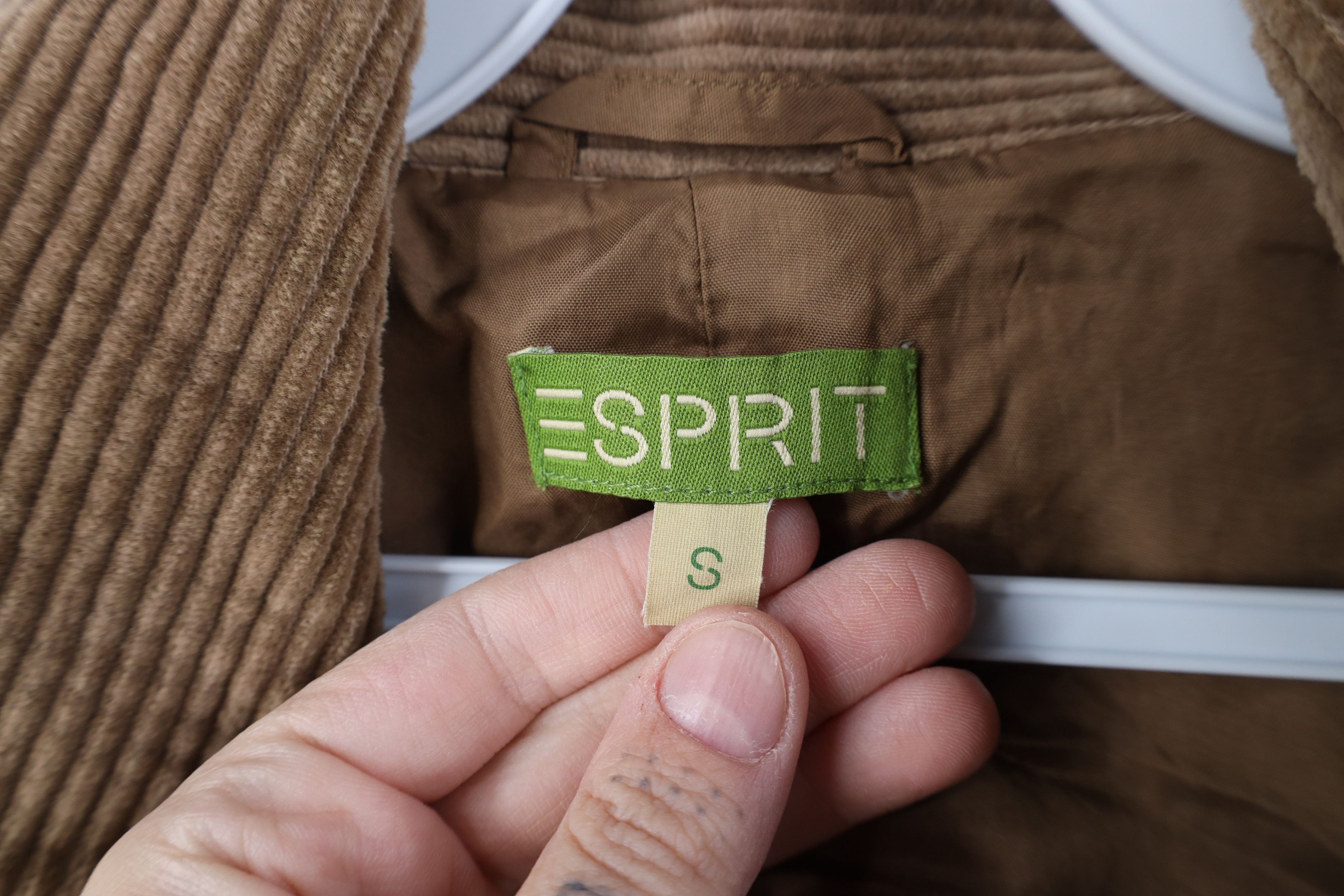 Esprit Vintage 90s Y2K Esprit Belted Corduroy Jacket Coat Brown Size S / US 4 / IT 40 - 9 Thumbnail