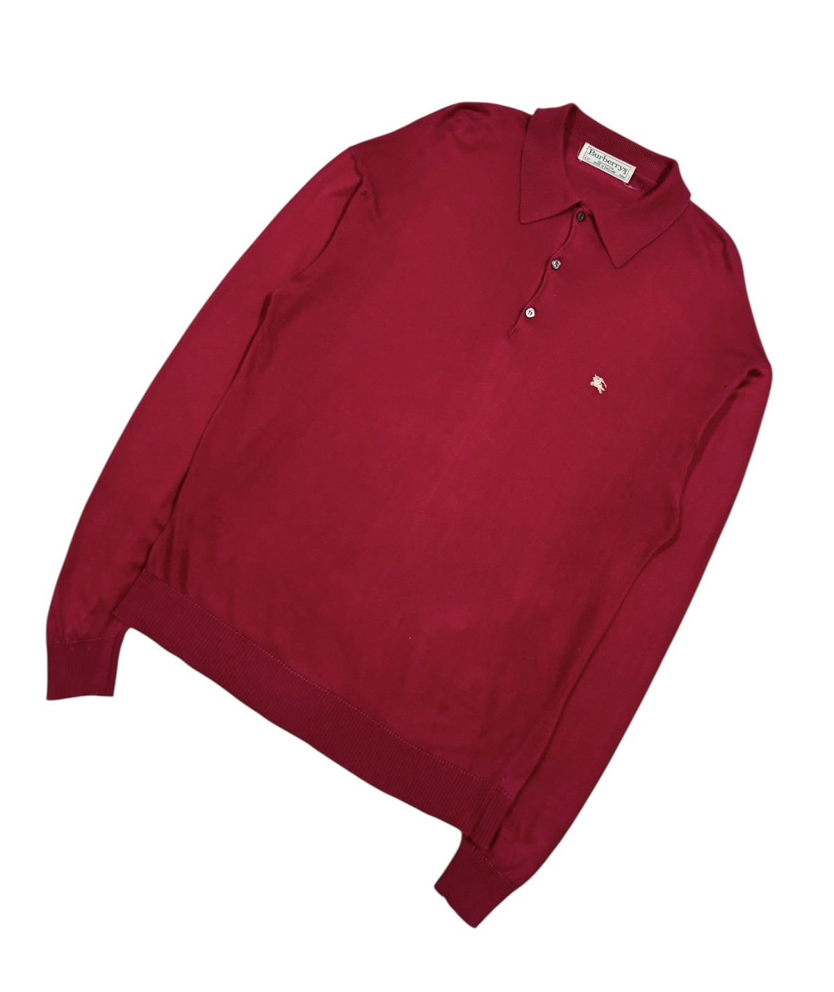 Burberry × Vintage Vtg🎈Burberrys Polo Shirt Jumper Oversized Made In England Size US S / EU 44-46 / 1 - 5 Thumbnail