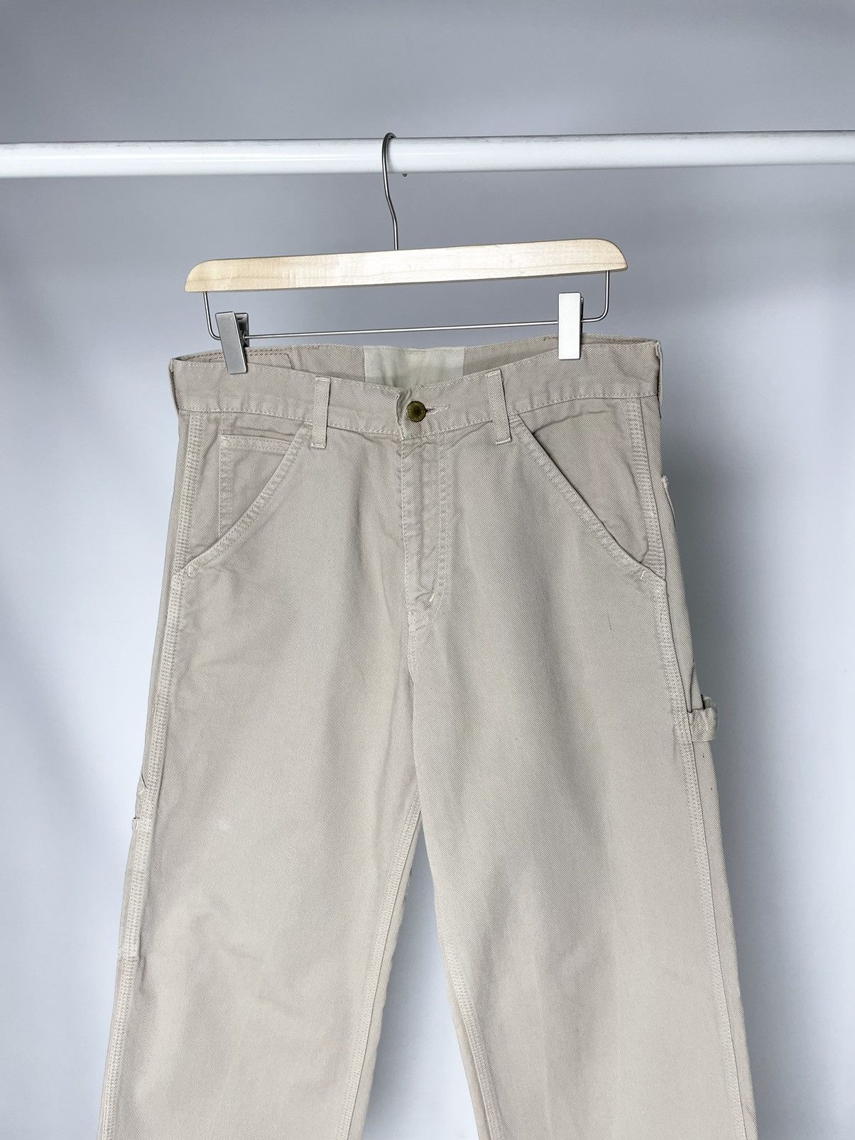 Levi's Vintage Clothing Levi’s 673 90s Vintage Beige Work Wear Carpenter Pants Jeans Size US 32 / EU 48 - 8 Thumbnail