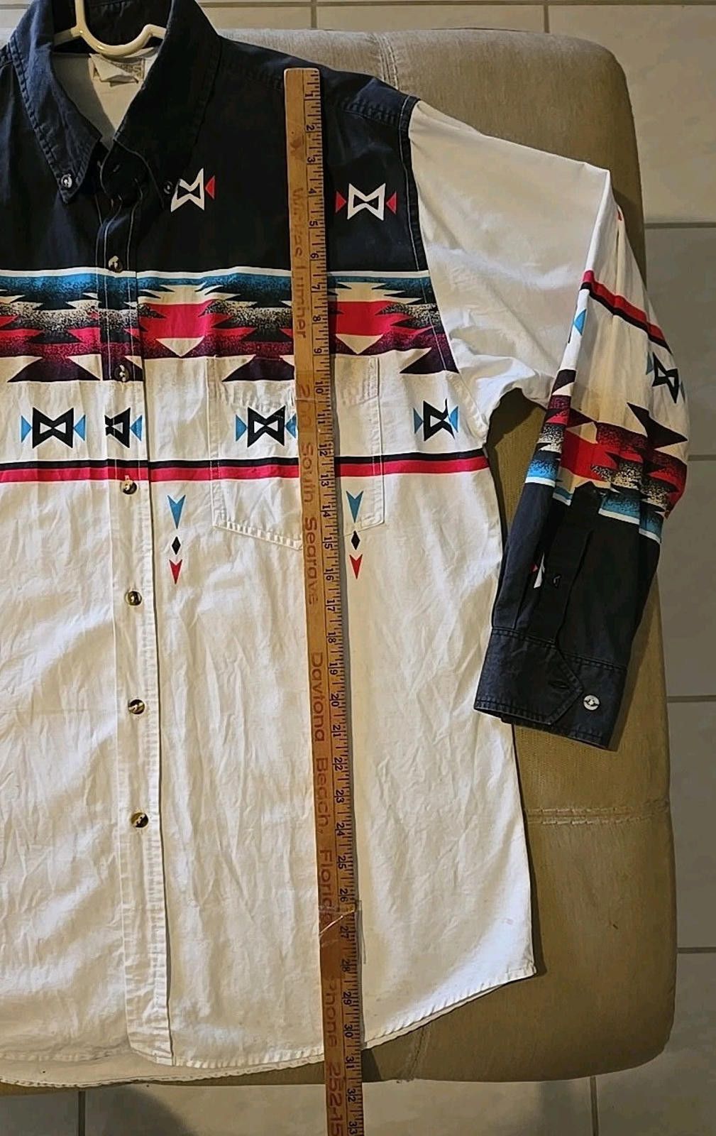 Other Express Rider Vintage Western Shirt Mens Size L Aztec Rodeo Size US L / EU 52-54 / 3 - 5 Thumbnail