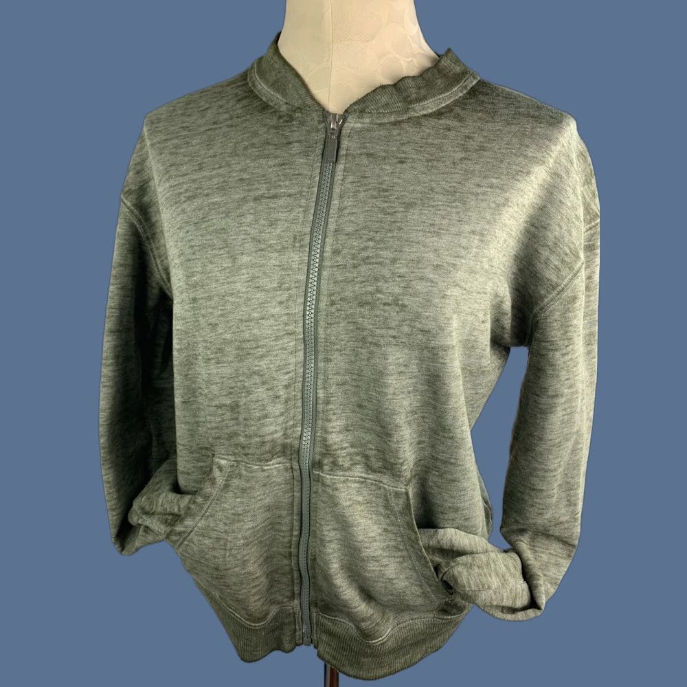 Vintage Derek Heart Junior Women's Green Medium Sweatshirt Full Zip Crew Neck Size M / US 6-8 / IT 42-44 - 1 Thumbnail
