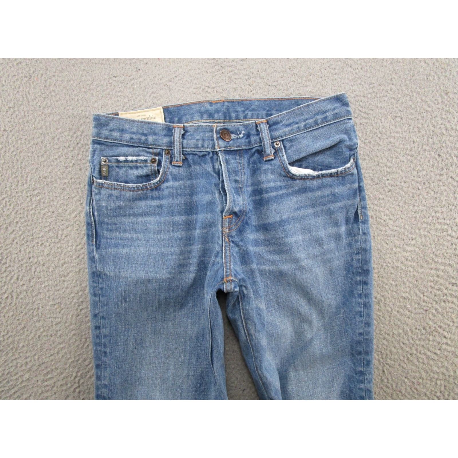 Abercrombie & Fitch Abercrombie & Fitch Skinny Fit Button Fly Denim Jeans Mens Size 30x32 Blue 5-Pocket Design Stretch Size US 30 / EU 46 - 3 Thumbnail
