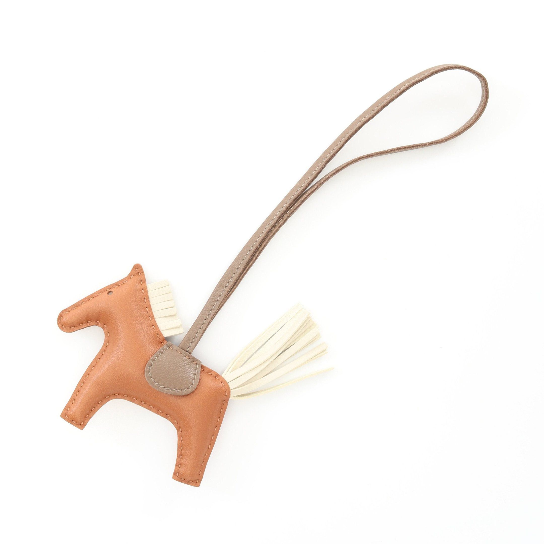 Hermes Hermes Rodeo Pm Gold Kure Etoupe Bag Charm Aagneau Light Brown Off White Gray Double Engraved Size ONE SIZE - 1 Thumbnail
