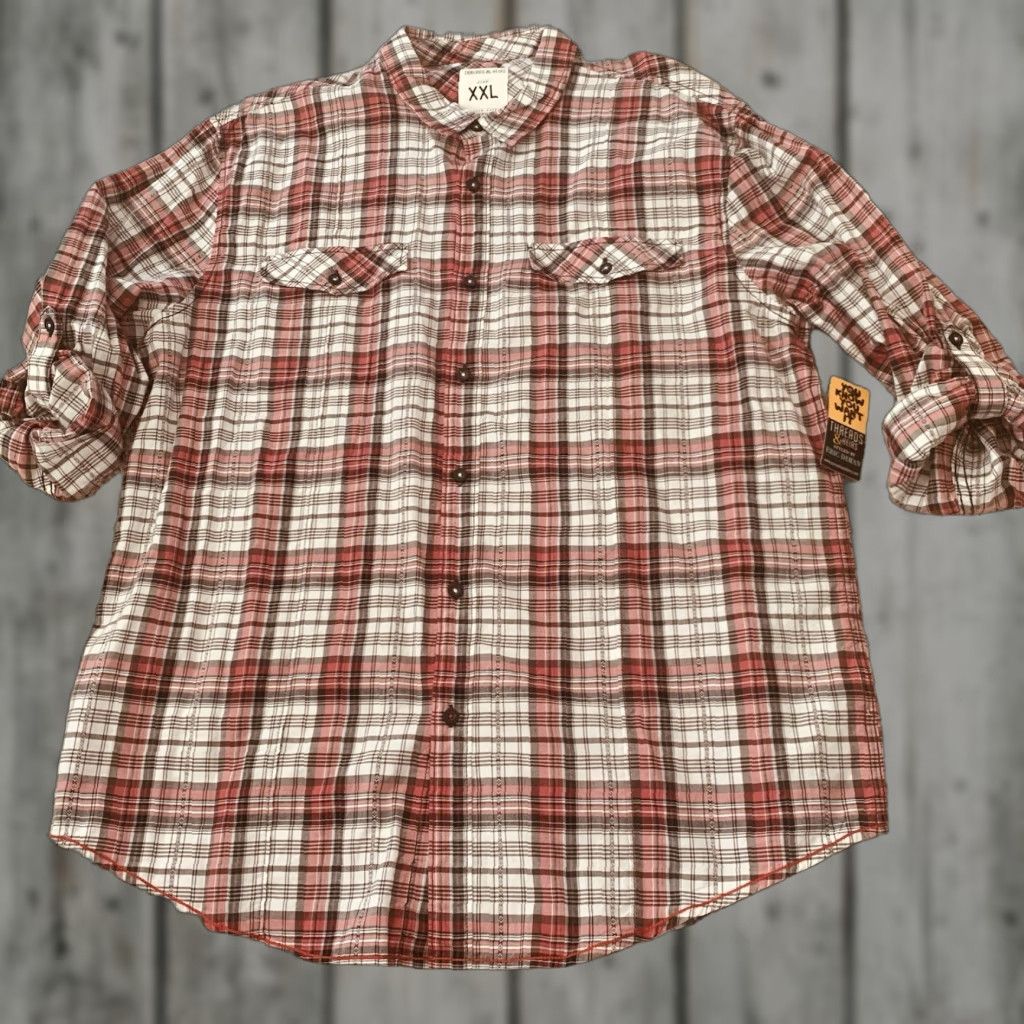 Vintage Threads & Heirs Shirt Mens XXL Button-Up Plaid 100% Cotton Red Long Sleeve Casual Vintage? No — (omit) Size US XXL / EU 58 / 5 - 1 Thumbnail