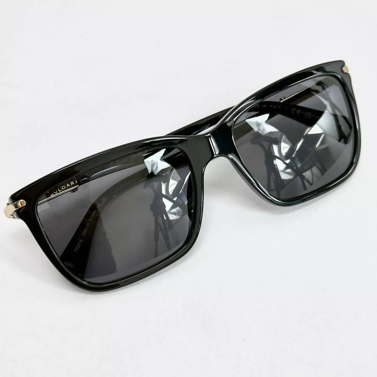 Bvlgari BVLGARI Le Gemme 7028 Black Plated Pilot Sunglasses BV7028K Size ONE SIZE - 2 Thumbnail