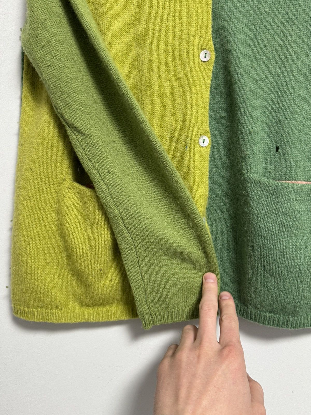 Gudrun Sjoden Gudrun Sjoden Wool Green Patchwork Sweater Women's Cardigan Size M / US 6-8 / IT 42-44 - 10 Thumbnail