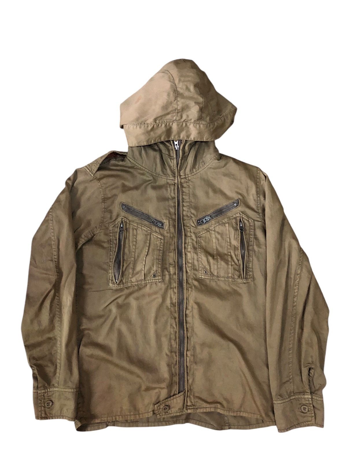 00s Gimmick Hood Leather Jacket