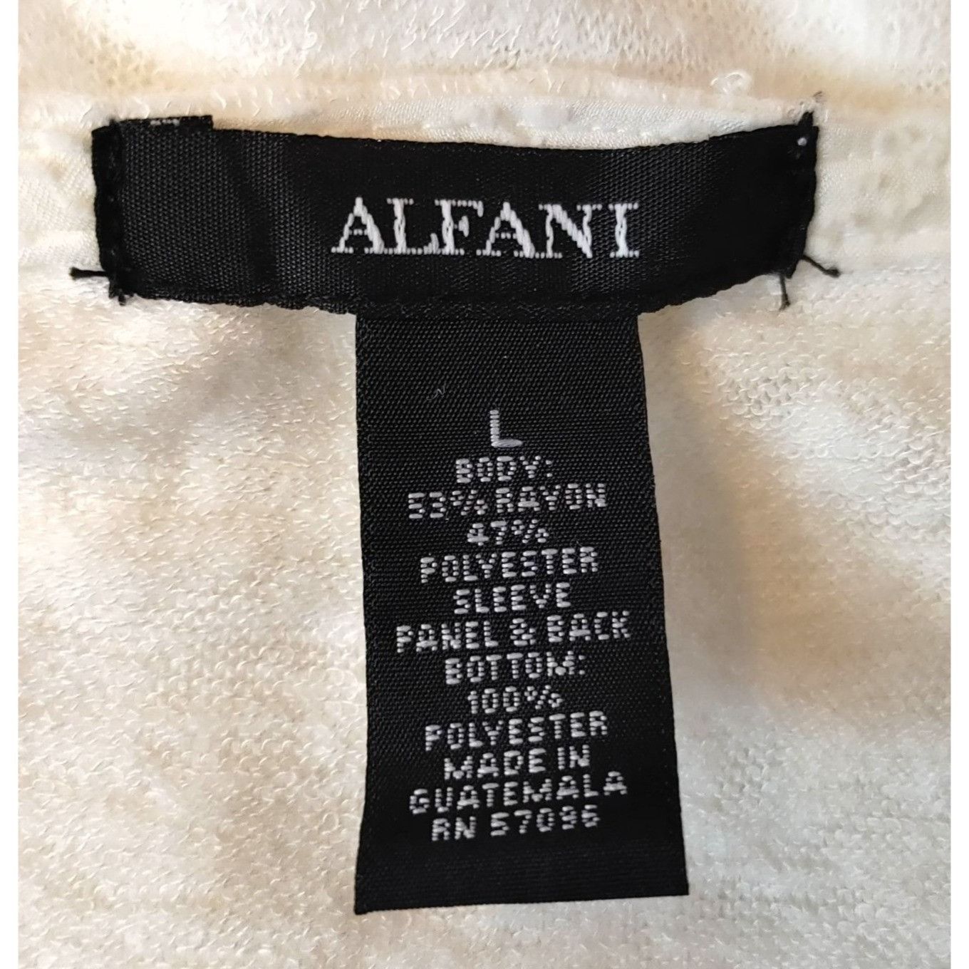 Alfani ALFANI Womens L Cream Long Sleeve Semi Sheer Panel Tunic Blo Size L / US 10 / IT 46 - 3 Thumbnail
