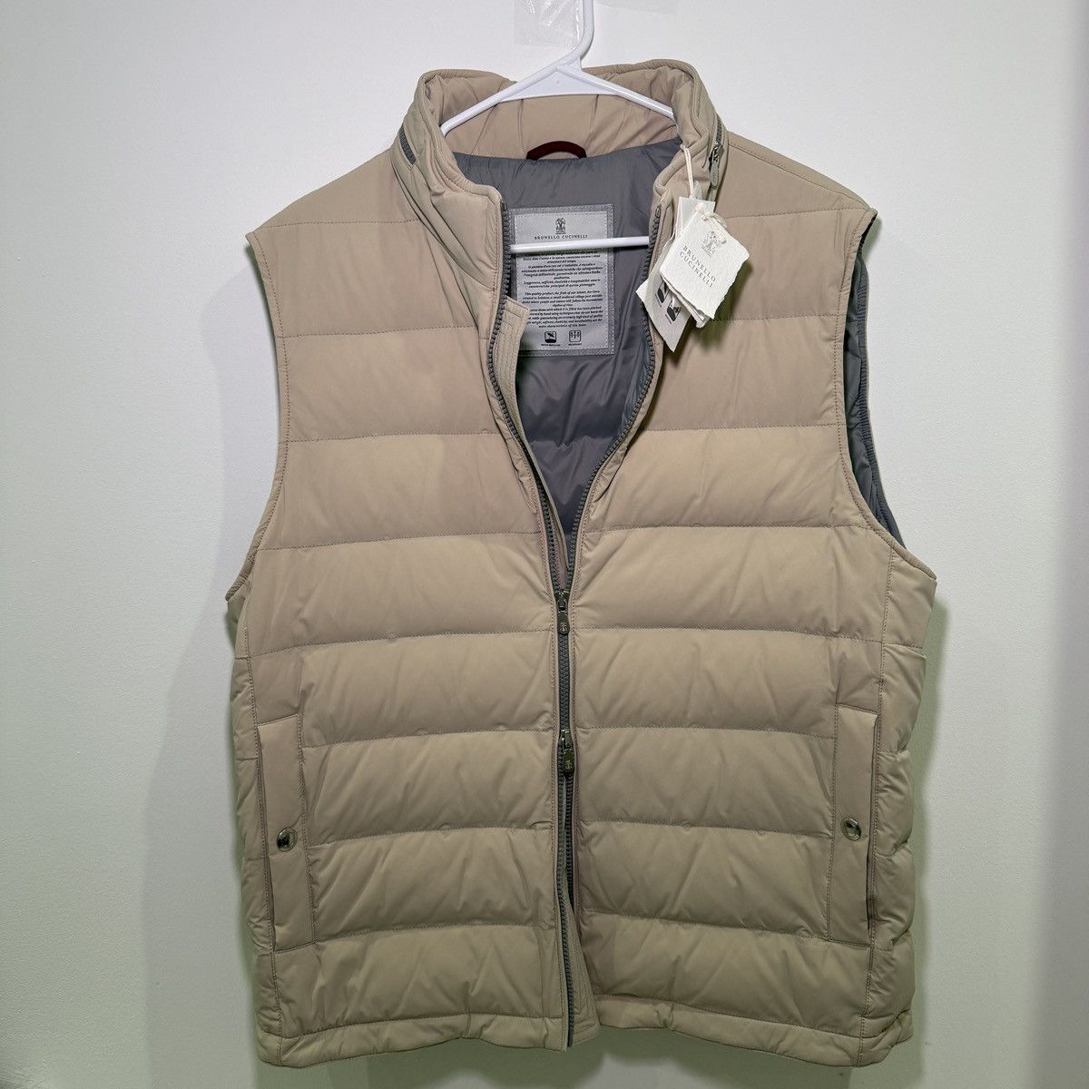 Brunello Cucinelli Brunello Cucinelli Beige Down Padded Vest Size US L / EU 52-54 / 3 - 4 Thumbnail