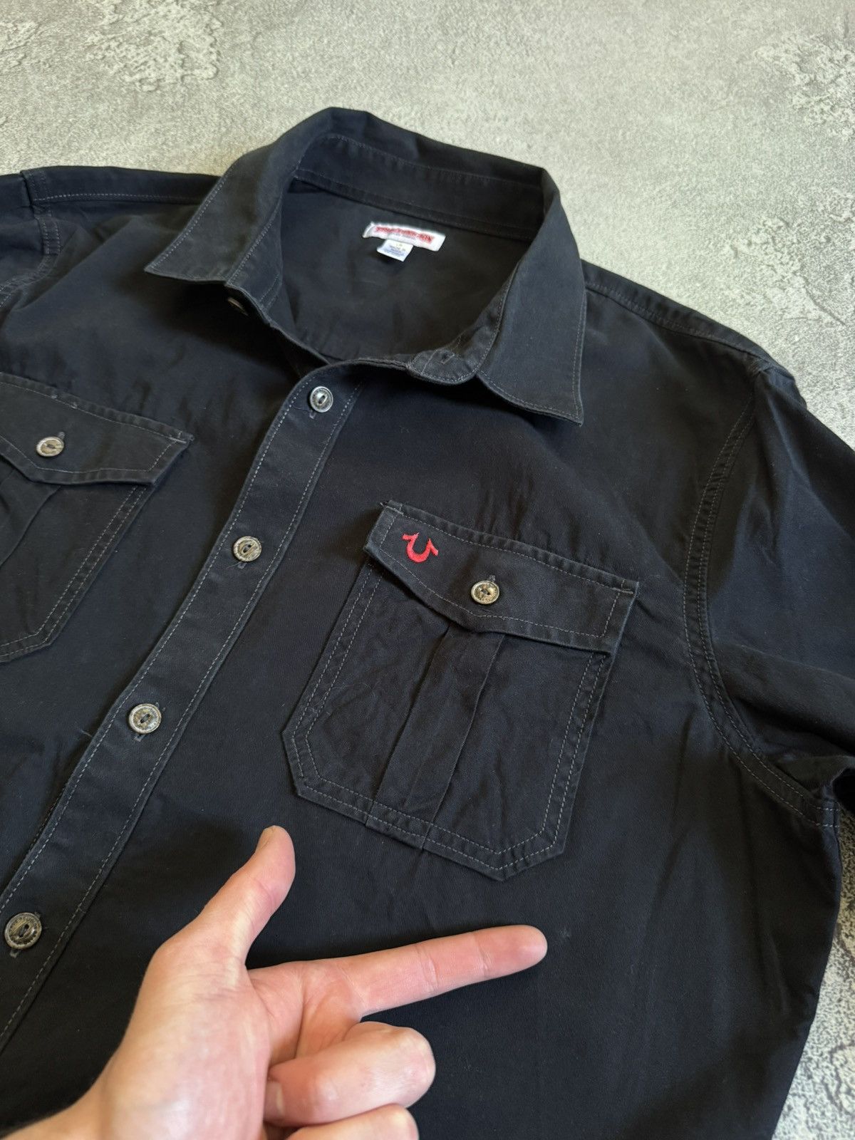 True Religion True Religion L/size UTLTY shirt button up long sleeve LGB Size US L / EU 52-54 / 3 - 6 Thumbnail