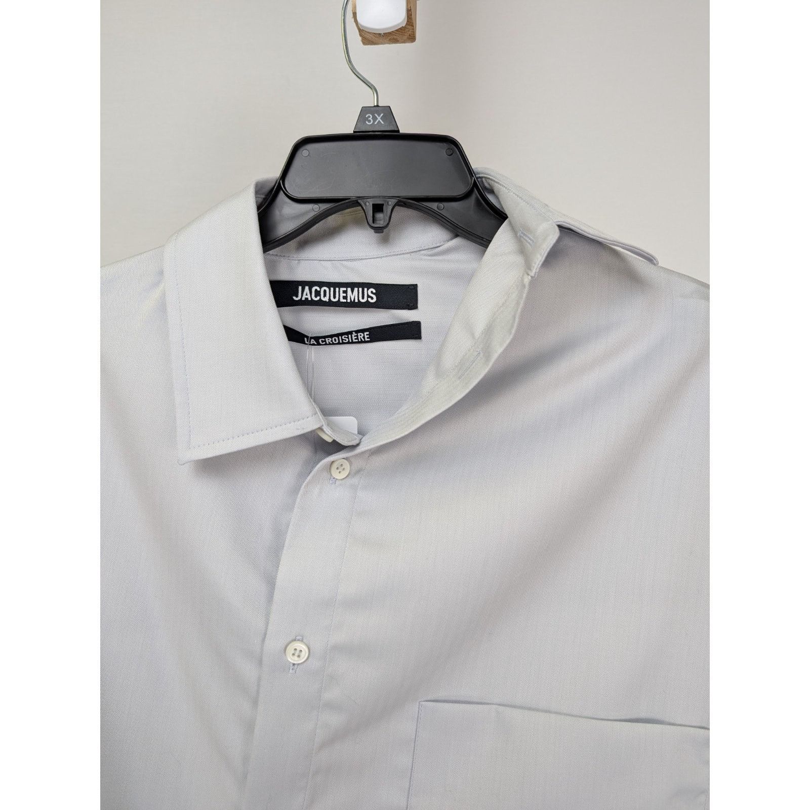 Jacquemus o1rshd1 LA Chemise Cuadro Button up Shirt in Light Grey Size US M / EU 48-50 / 2 - 3 Thumbnail