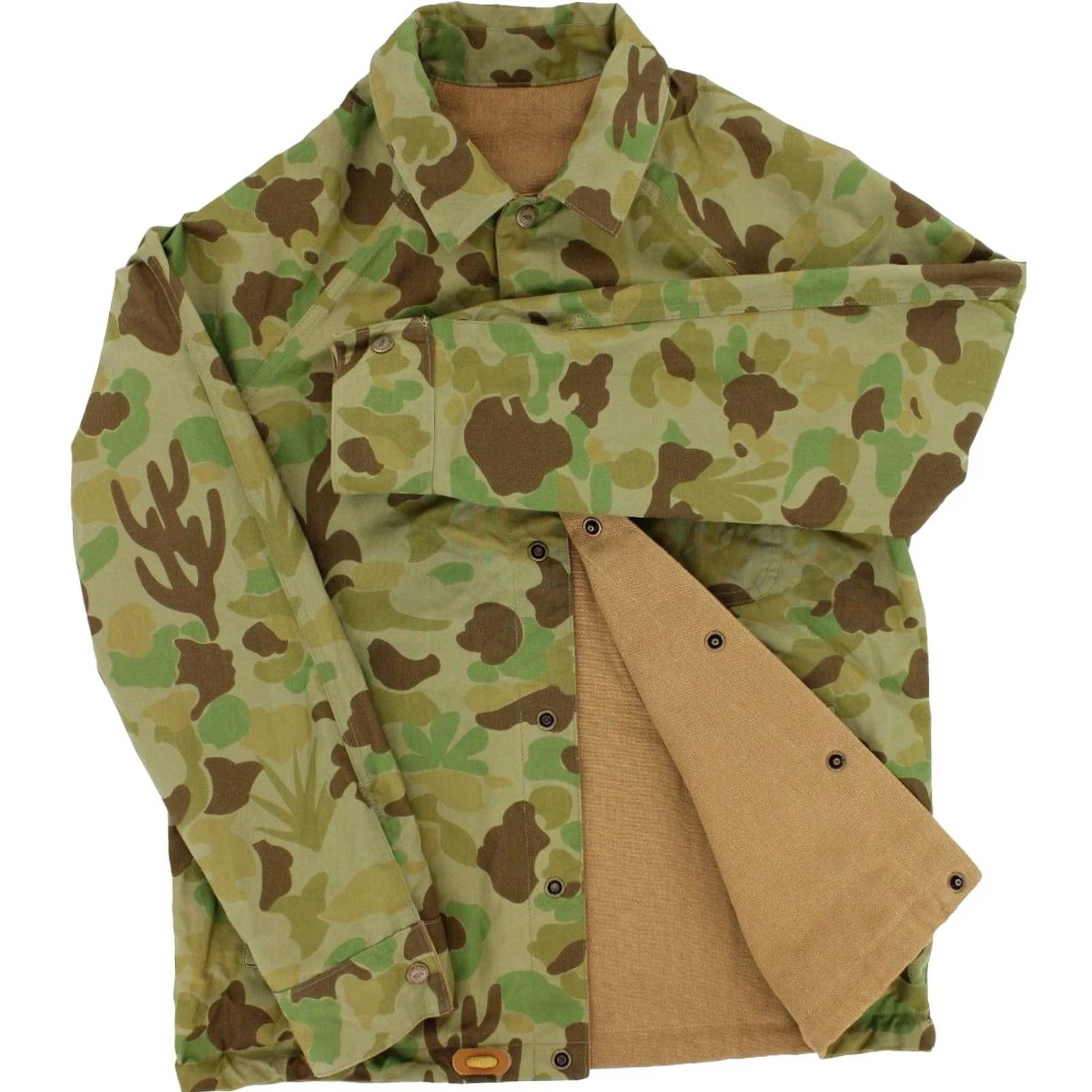 Taylor Stitch Taylor Stitch x Gear Patrol Men's Lambardi Reversible Jacket Khaki & Camo Coat Size US XXS / EU 40 - 2 Thumbnail