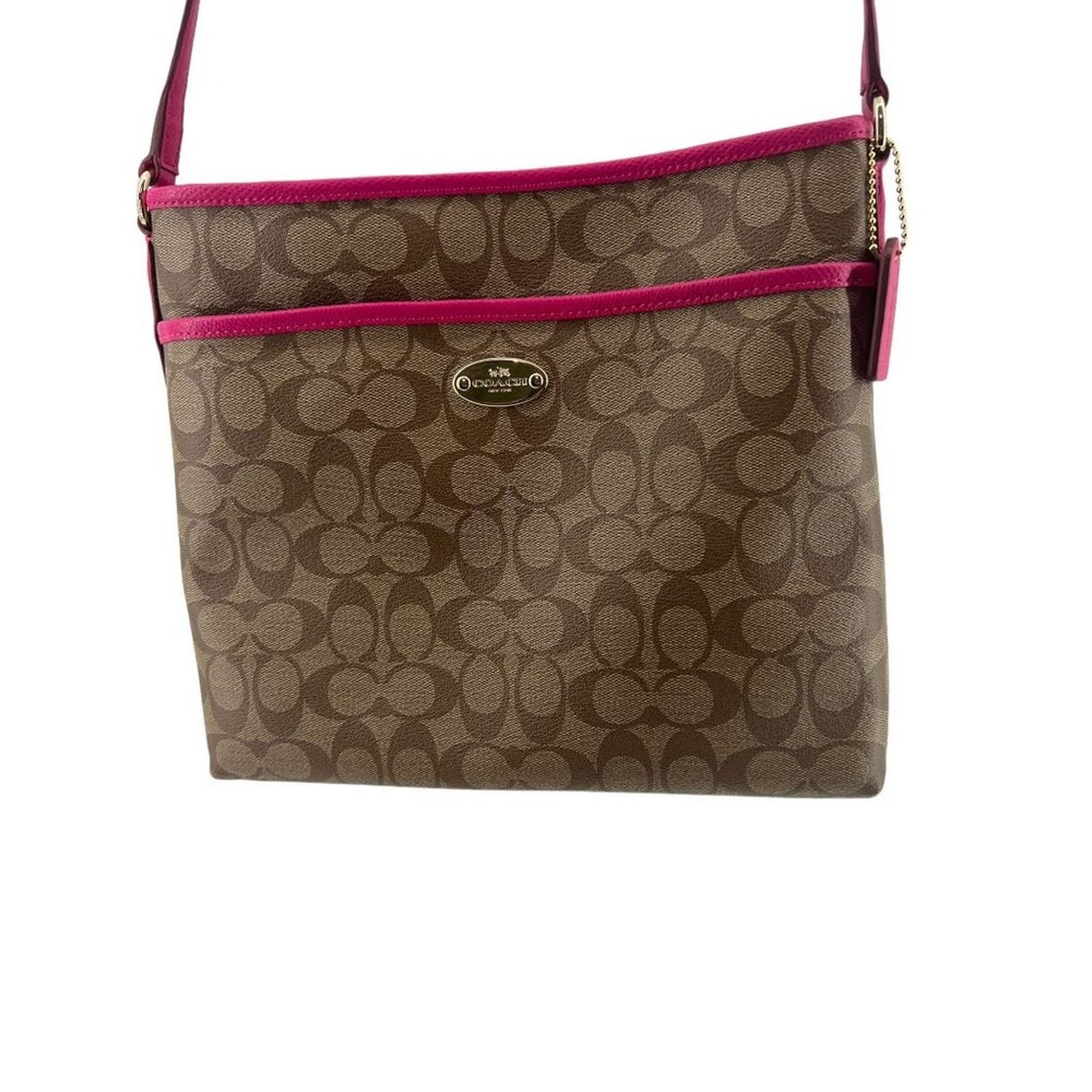 Coach Coach File Monogram Crossbody Bag F34938 Khaki Pink Ruby Size ONE SIZE - 2 Thumbnail
