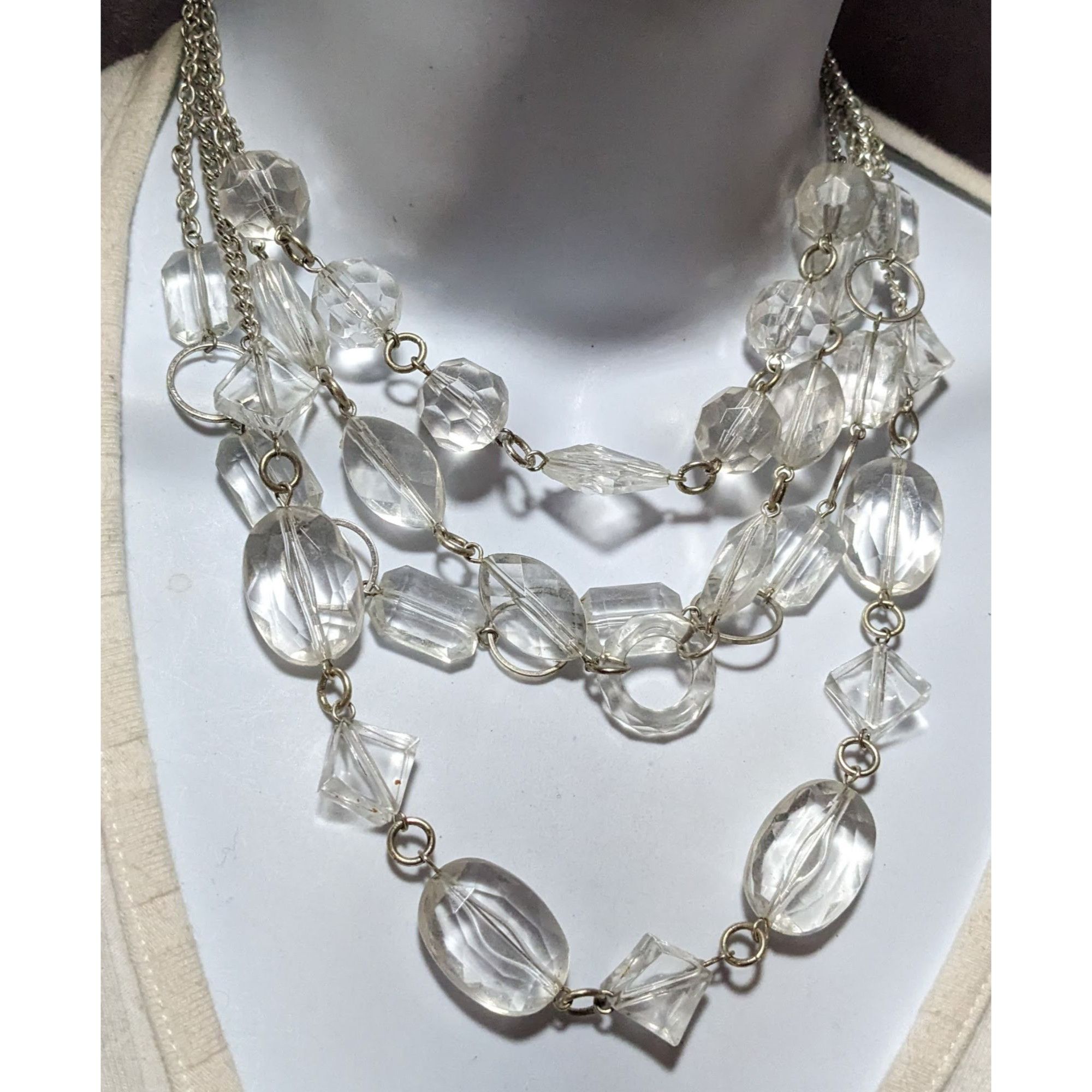 Other Clear Chunky Gemmed Multilayer Necklace Size ONE SIZE - 6 Thumbnail
