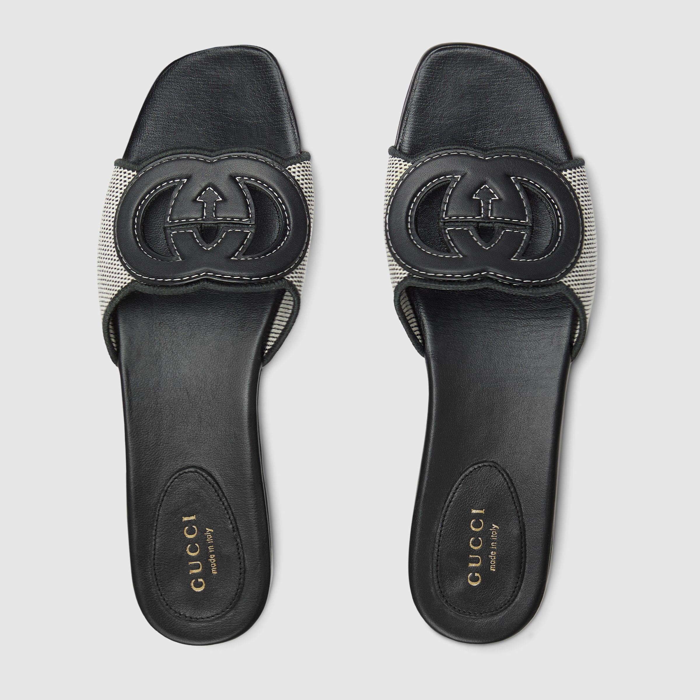 Gucci Gucci GG Interlocking Logo Canvas Flat Slide Sandal 42 Size US 12 / IT 42 - 11 Thumbnail