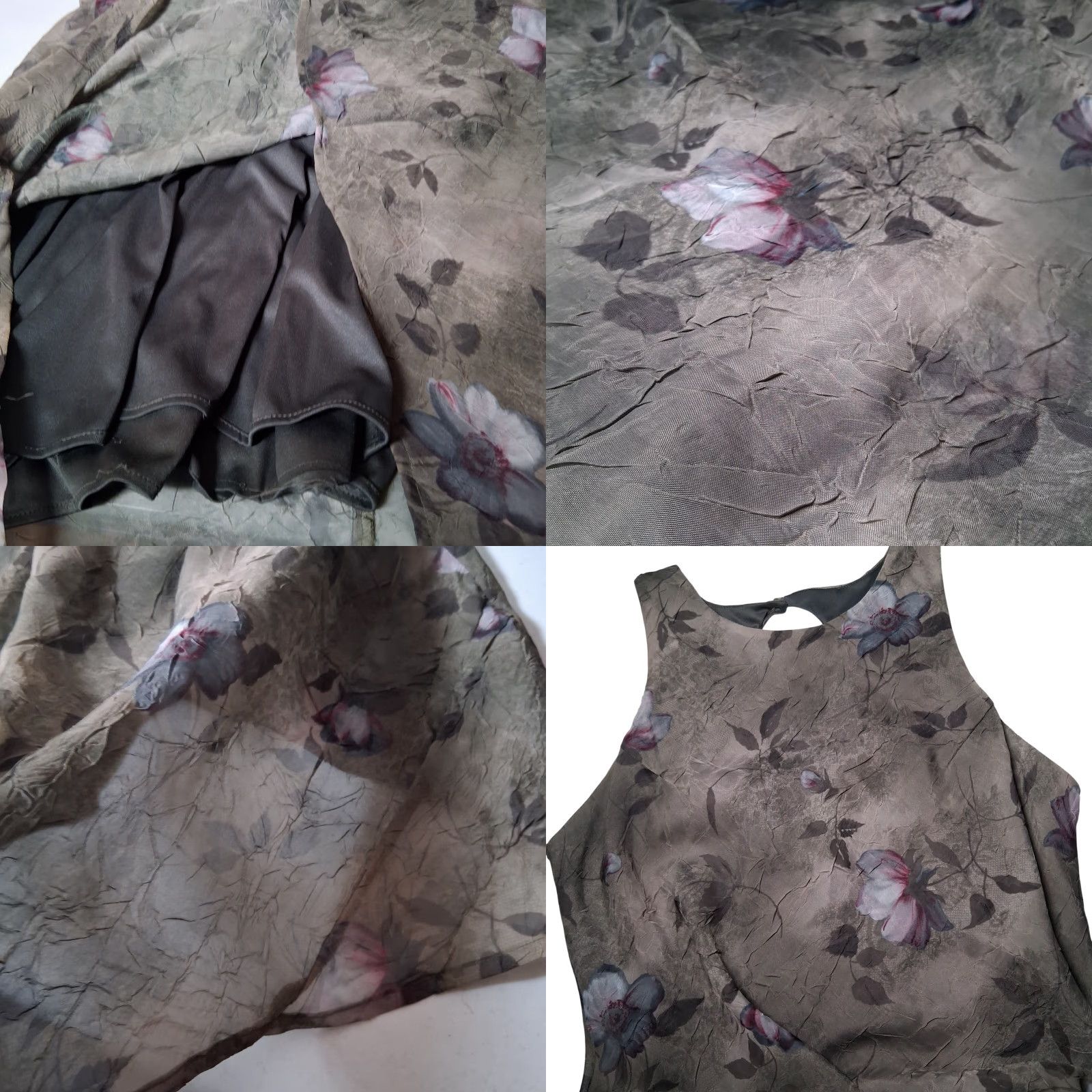 Vintage VINTAGE All That Jazz Slip Dress Shirt Girls 14 Green Floral 1990s Long Semi Sheer Sleeveless Crinkle Crinkle Size XL / US 12-14 / IT 48-50 - 10 Thumbnail