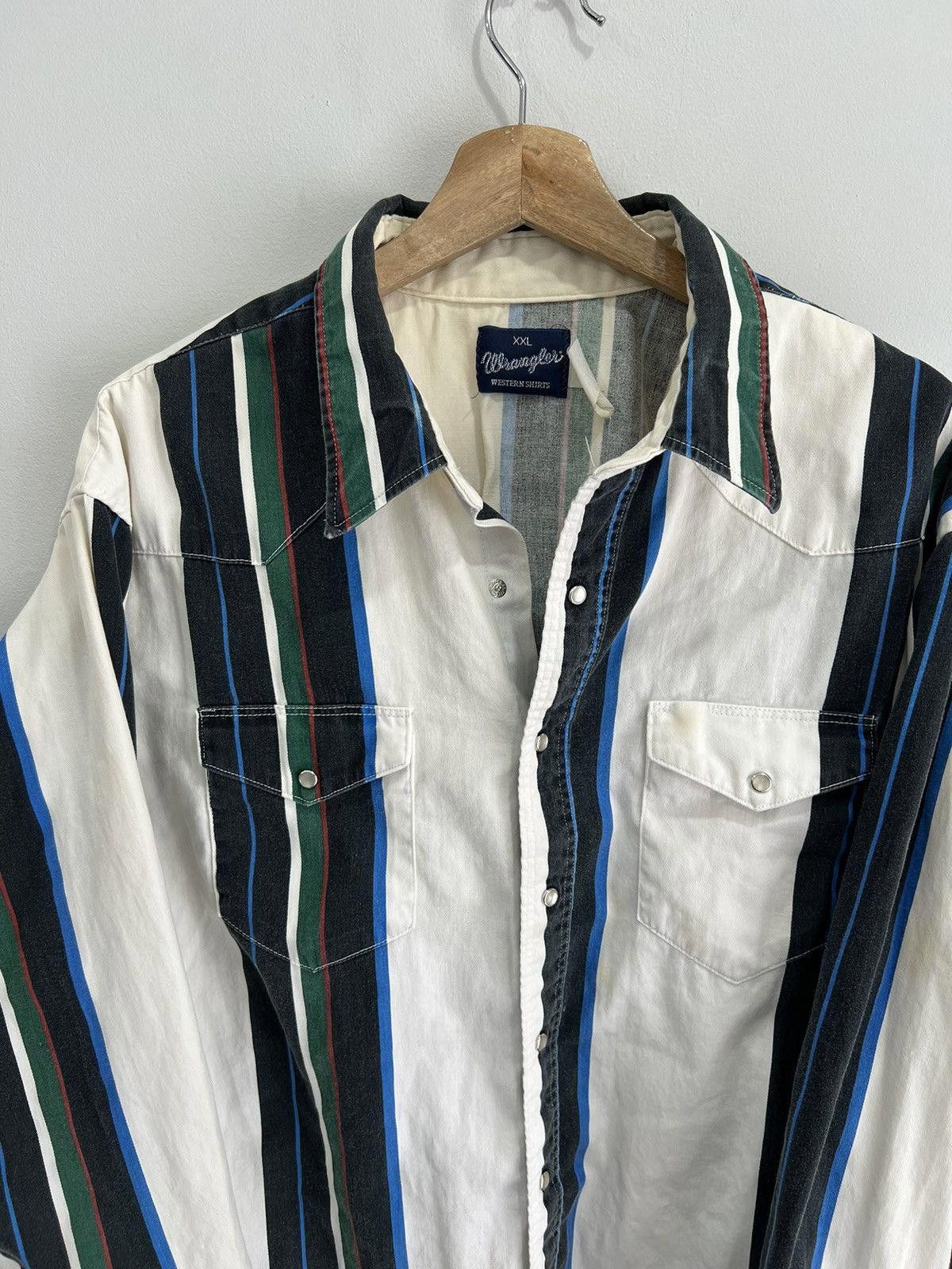 Vintage Vintage Wrangler Striped Button Up Shirt xxl Size US XXL / EU 58 / 5 - 5 Thumbnail