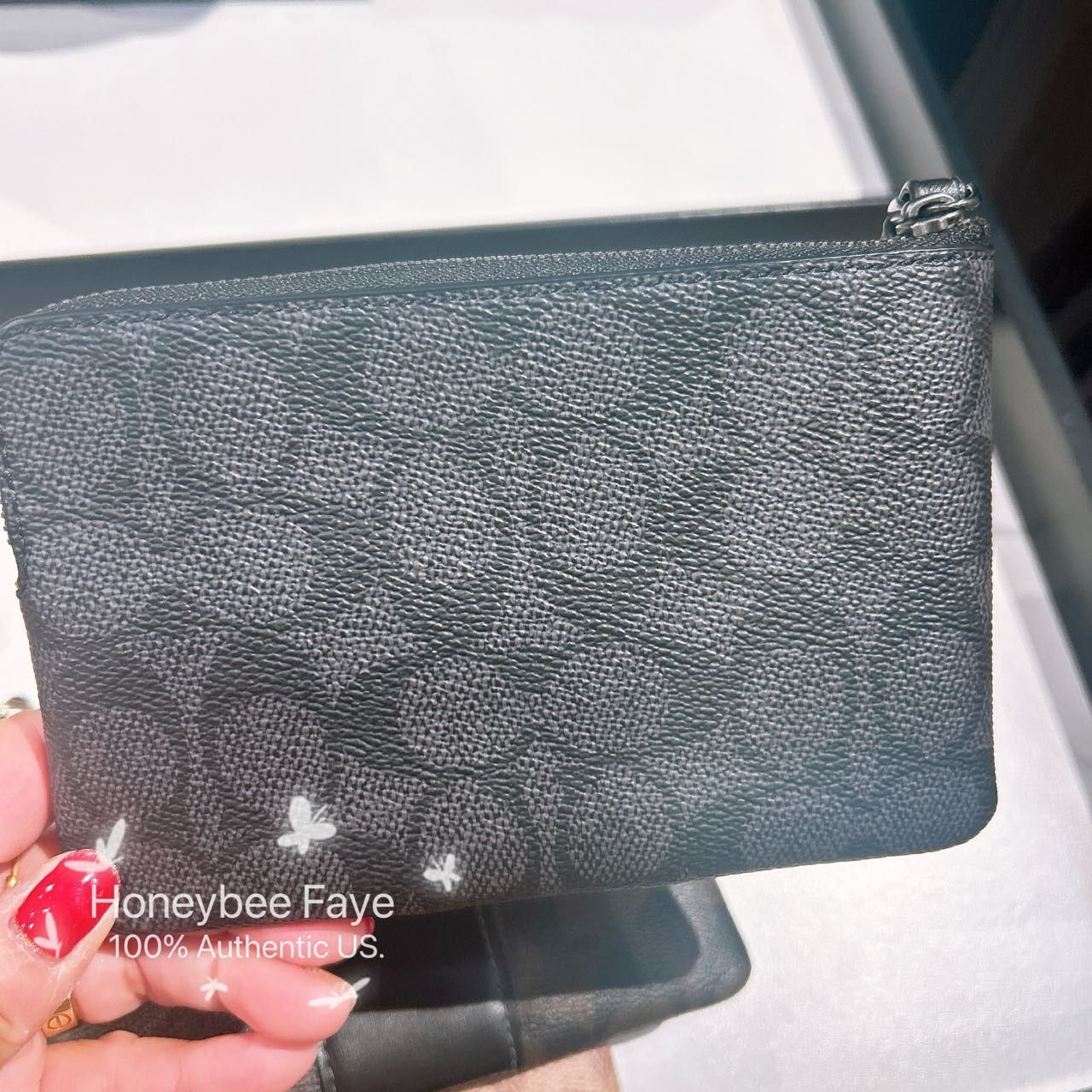 Coach Corner Zip Wristlet In Signature Canvas With Stripe CW854 Size ONE SIZE - 2 Thumbnail