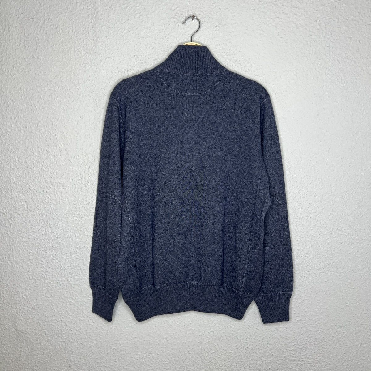 Loro Piana Loro Piana Cashmere Silk Sweater Jumper Knit Half Zip Blue Size US L / EU 52-54 / 3 - 11 Thumbnail