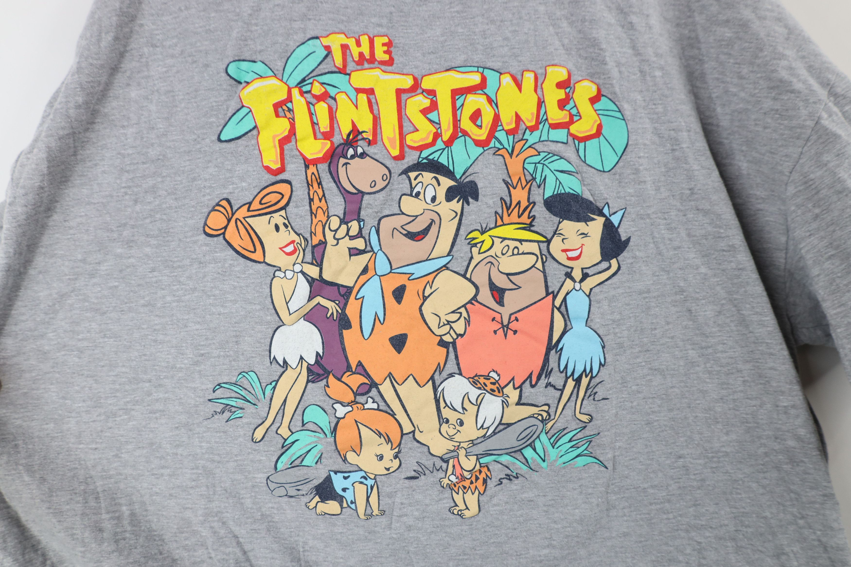 Vintage Retro Y2K The Flintstones Cartoon Short Sleeve T-Shirt Gray Size US XXL / EU 58 / 5 - 4 Thumbnail