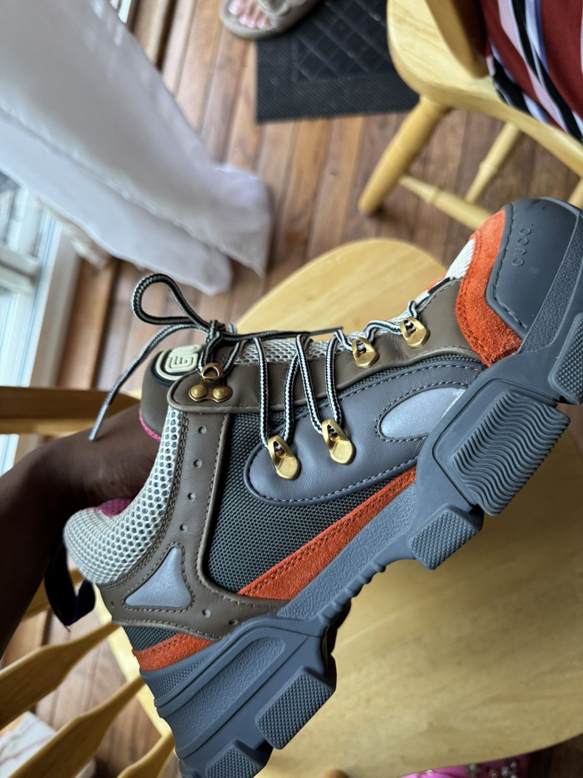 Gucci Gucci Flashtrek Crystal Grey Orange Size US 8 / IT 38 - 5 Thumbnail