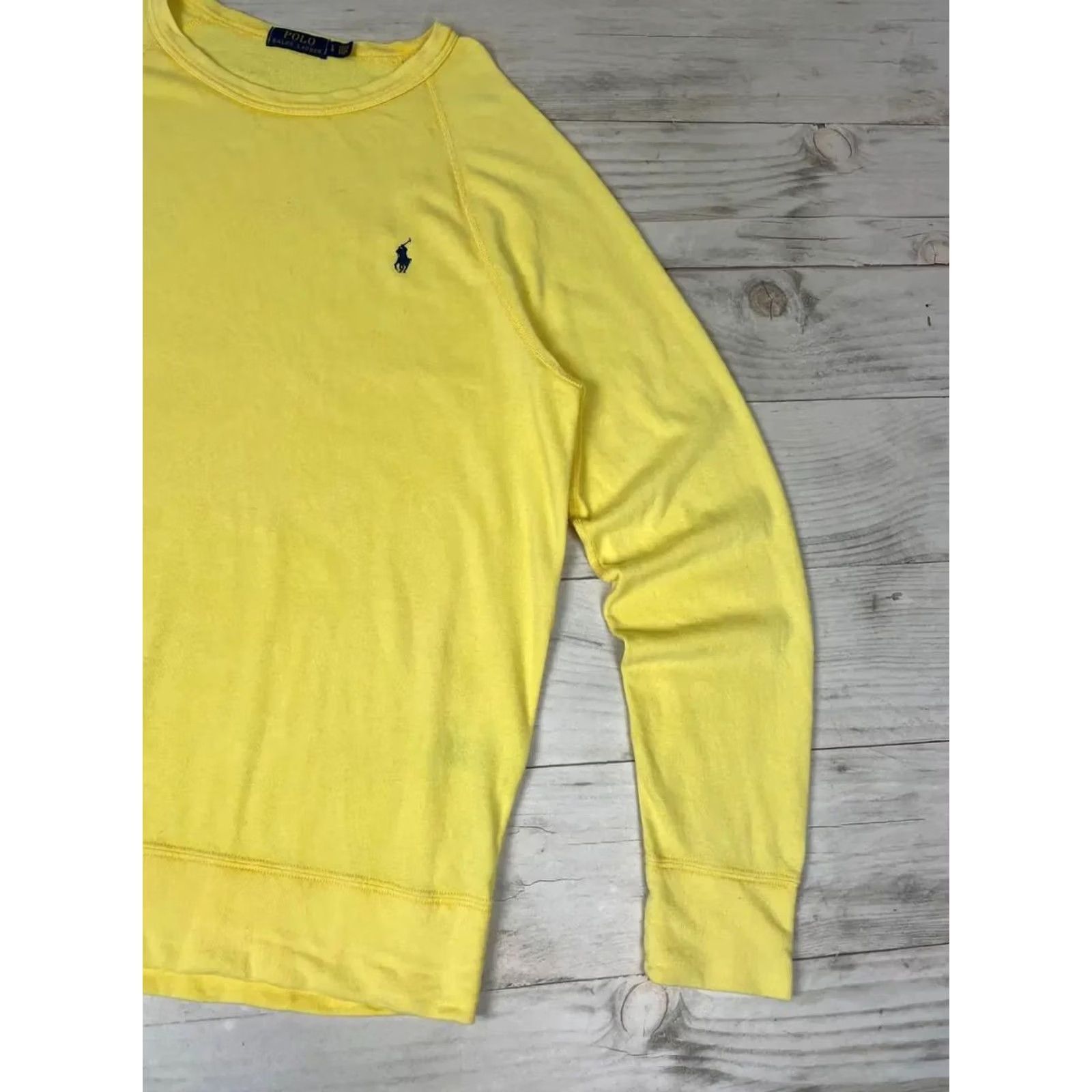 Polo Ralph Lauren Polo Ralph Lauren Sweatshirt Men SZ L Yellow Logo Old Money Solid Crew Neck Pullover Size US L / EU 52-54 / 3 - 2 Thumbnail