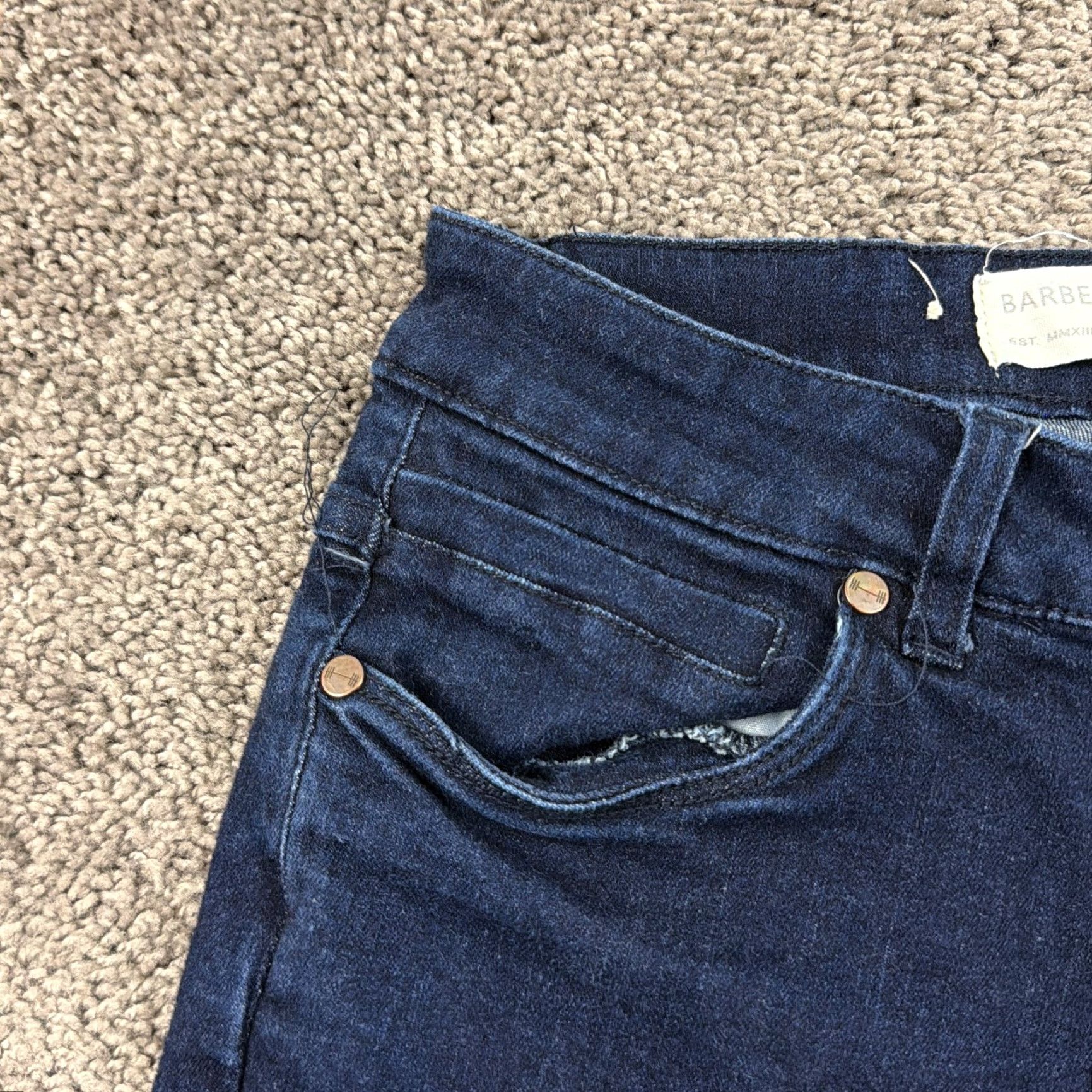 Vintage Barbell Apparel Jeans Mens 30 Straight Slim Fit Dark Wash Denim USA Made Size US 28 / EU 44 - 3 Thumbnail