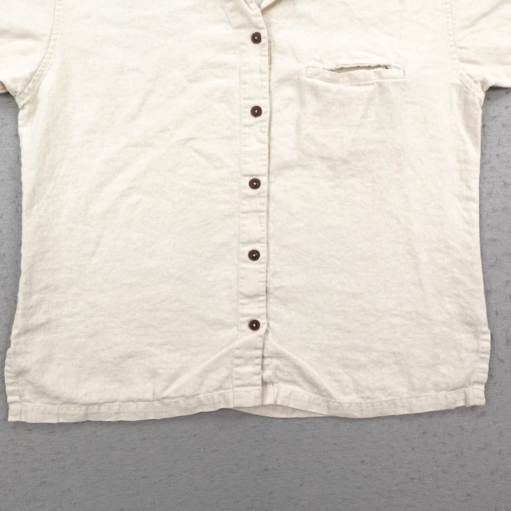 Patagonia VINTAGE Patagonia Shirt Womens Large Beige Hemp Button-Up Camp Loop Collar 90s Size L / US 10 / IT 46 - 4 Thumbnail