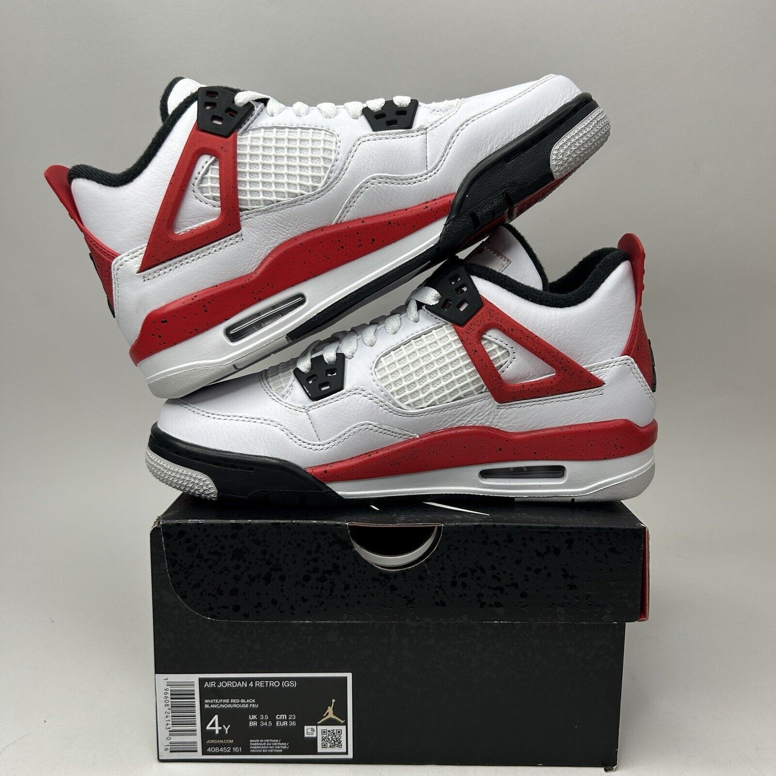 Nike Nike Air Jordan 4 Retro GS “Red Cement” 2023 Size US 5.5 / IT 35.5 - 3 Thumbnail
