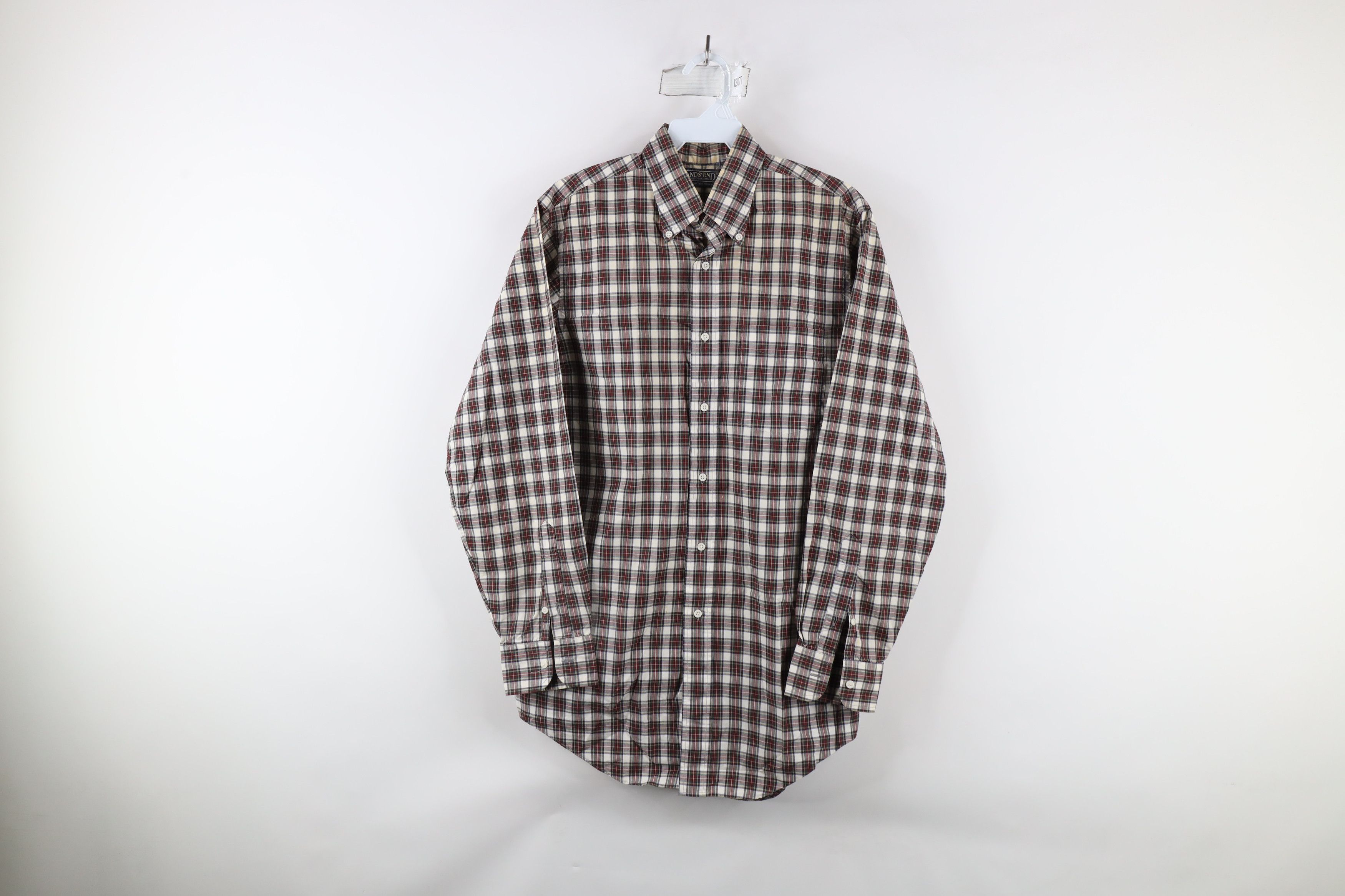 Lands' End × Vintage Vintage 90s Lands End Collared Button Down Shirt Plaid Size US M / EU 48-50 / 2 - 1 Thumbnail