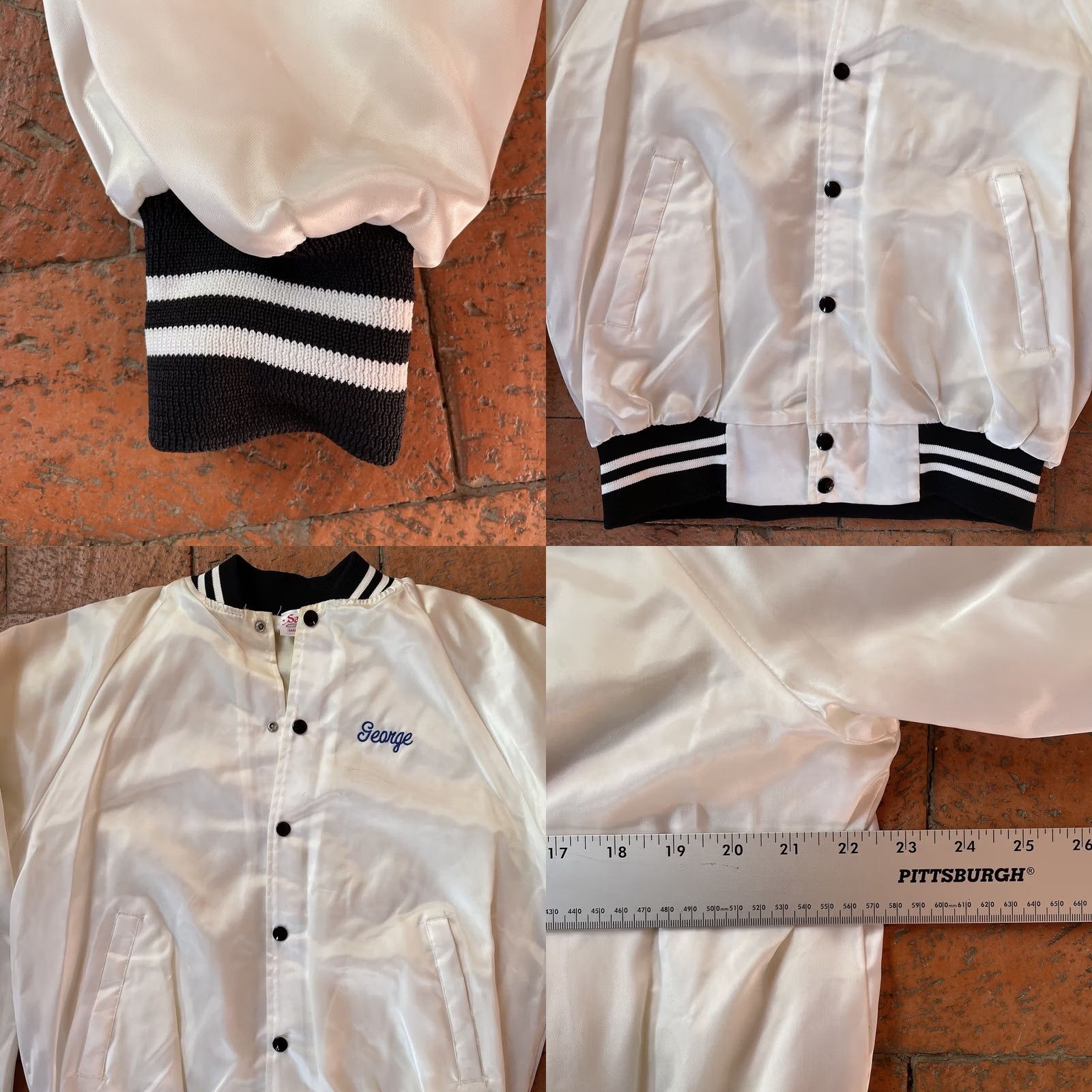 J Brand VINTAGE Satins Brand Button Up Jacket White Large Satin Coat Made In USA INTEL Jacket Size US L / EU 52-54 / 3 - 8 Thumbnail