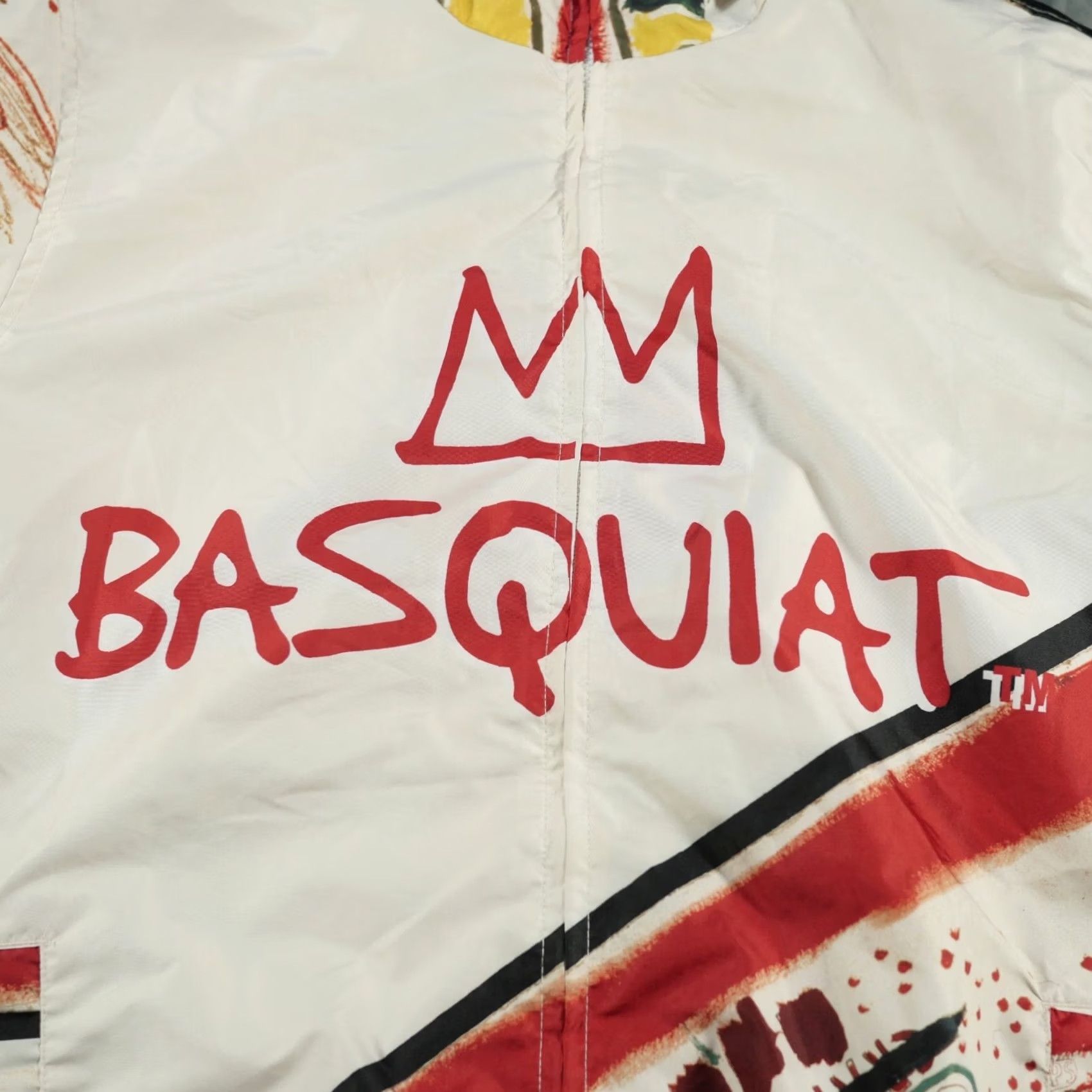 Members Only Members Only Jacket Mens L White Jean Michel Basquiat Hooded Windbreaker Art Size US 33 - 5 Thumbnail