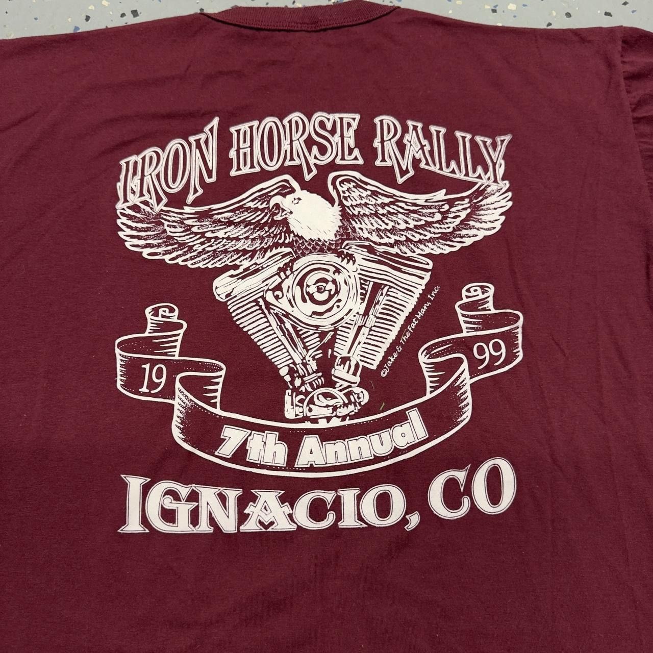 Russell Athletic × Vintage Vintage 90s Russell Athletic Iron Horse Rally Sturgis Shirt Size US XL / EU 56 / 4 - 4 Thumbnail