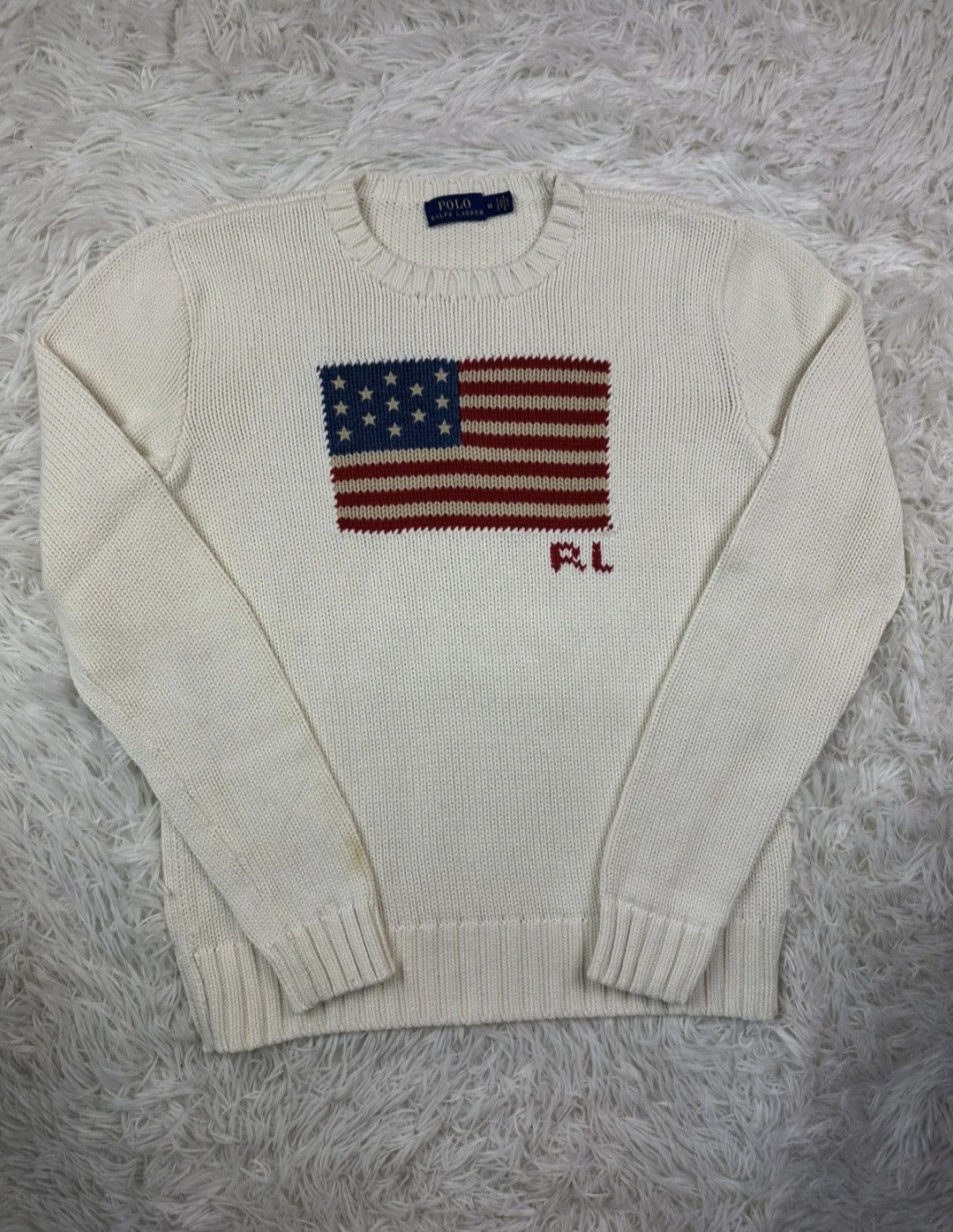 Ralph Lauren Flag Cotton Crewneck Sweater Size M / US 6-8 / IT 42-44 - 4 Thumbnail