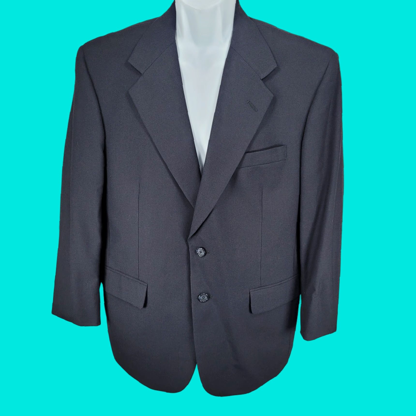 Vintage VTG H. Oritsky DW Zemke Dark Navy 2 Button Vented Notch Blazer Sport Coat US 39S Size 40R - 1 Thumbnail