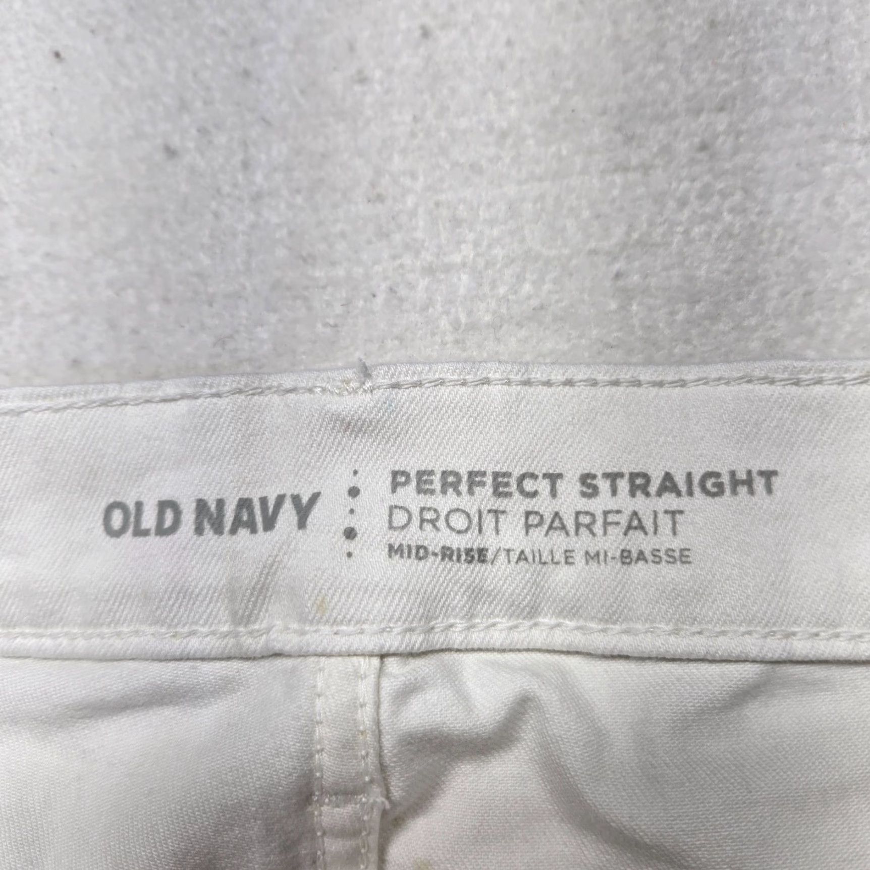Old Navy Old Navy Pants Chino Straight Women 12 Mid Gray White - Casual Workwear, Flat Front, Button Zipper, Stretch, Machine Washable, Regular Rise, 12 Women Size 34" / US 12 / IT 48 - 3 Thumbnail