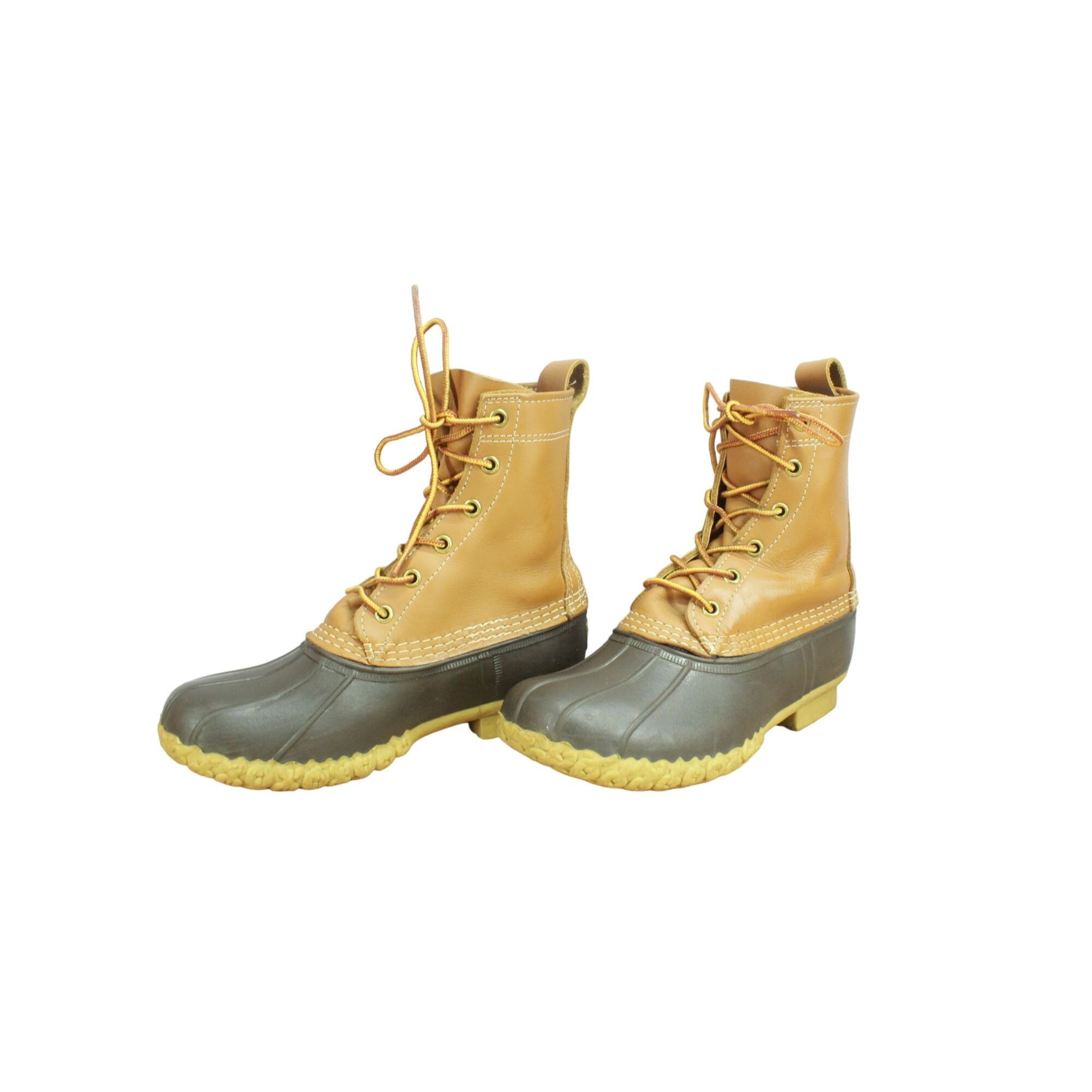 L.L. Bean × Leather LL Bean Brown Leather Duck Boots Womens 6W Lace Up Size US 6 / IT 36 - 2 Thumbnail