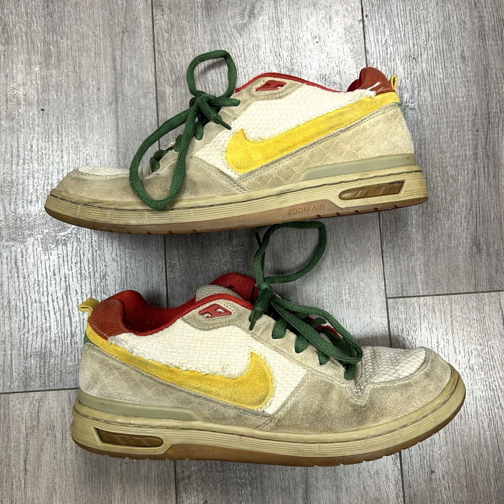 Nike Nike SB Paul Rodriguez Zoom Air Low Hemp/Rasta Size 10.5 Men's Sneaker 310802-271 Used As Is Size US 11 / EU 44 - 3 Thumbnail