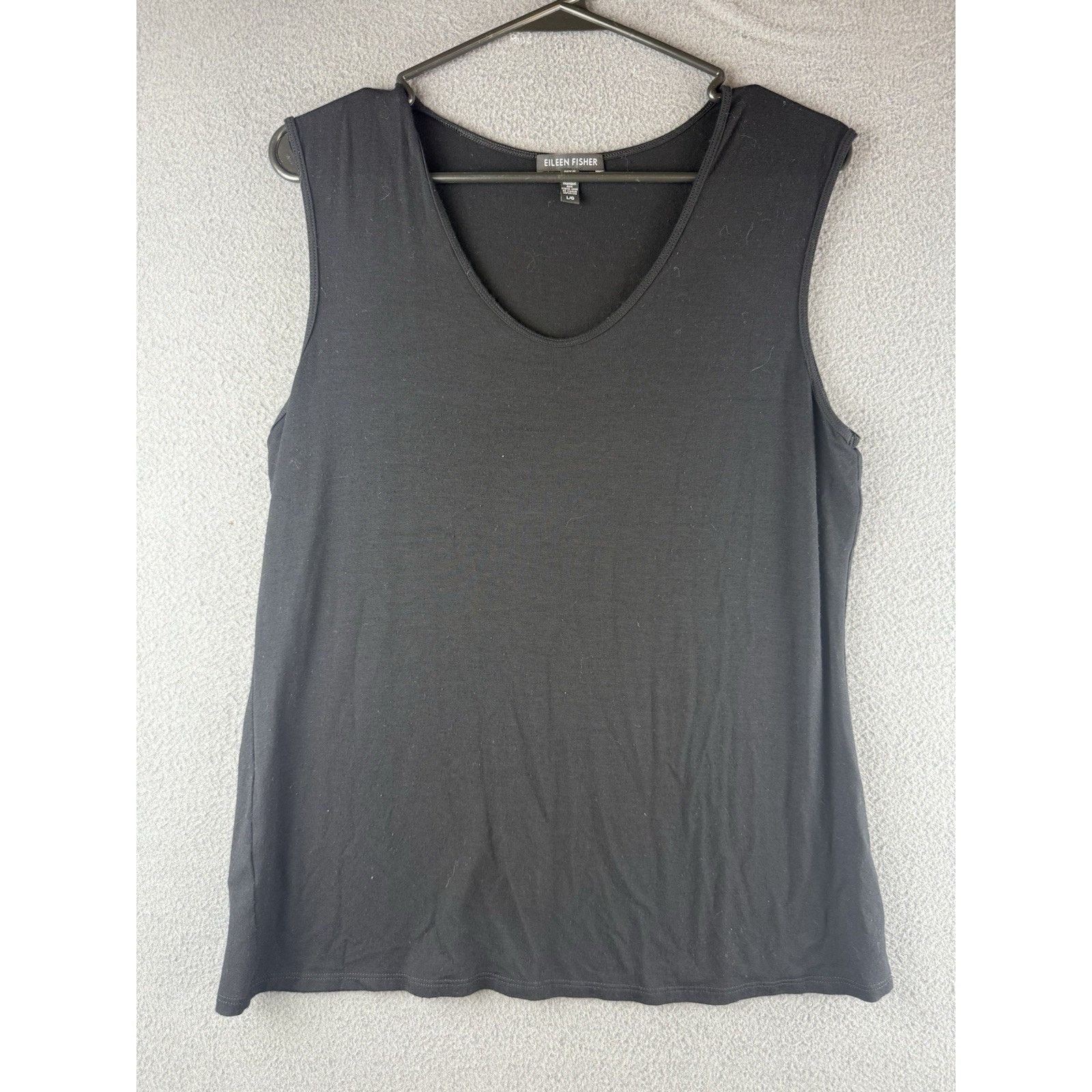 Eileen Fisher Eileen Fisher Black Viscose Stretch Base Layer Tank Size L Size L / US 10 / IT 46 - 1 Thumbnail