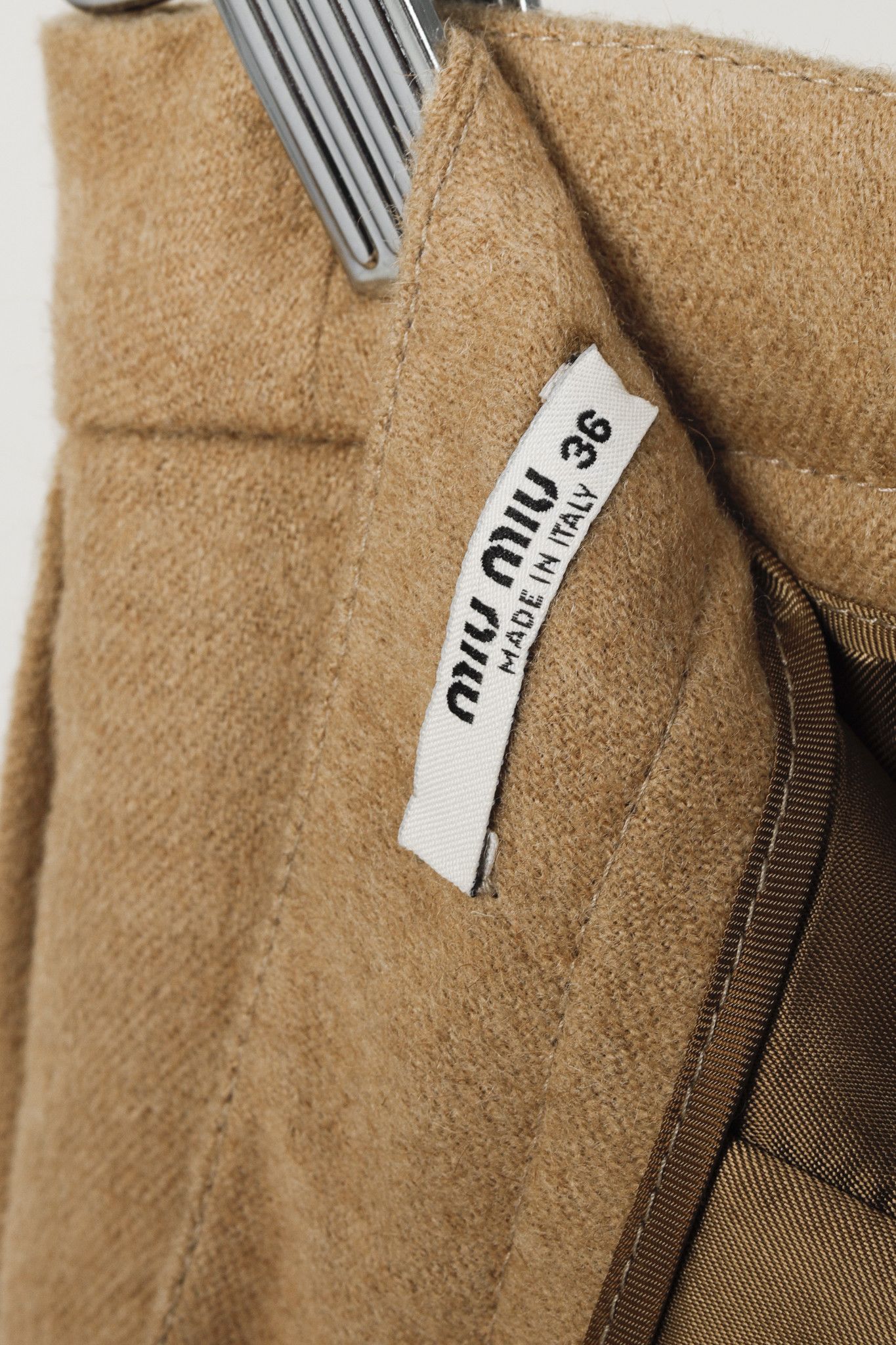 Miu Miu Miu Miu 2007 Tan Wool Pleated Skirt Miu Miu Size 26" / US 2 / IT 38 - 4 Thumbnail