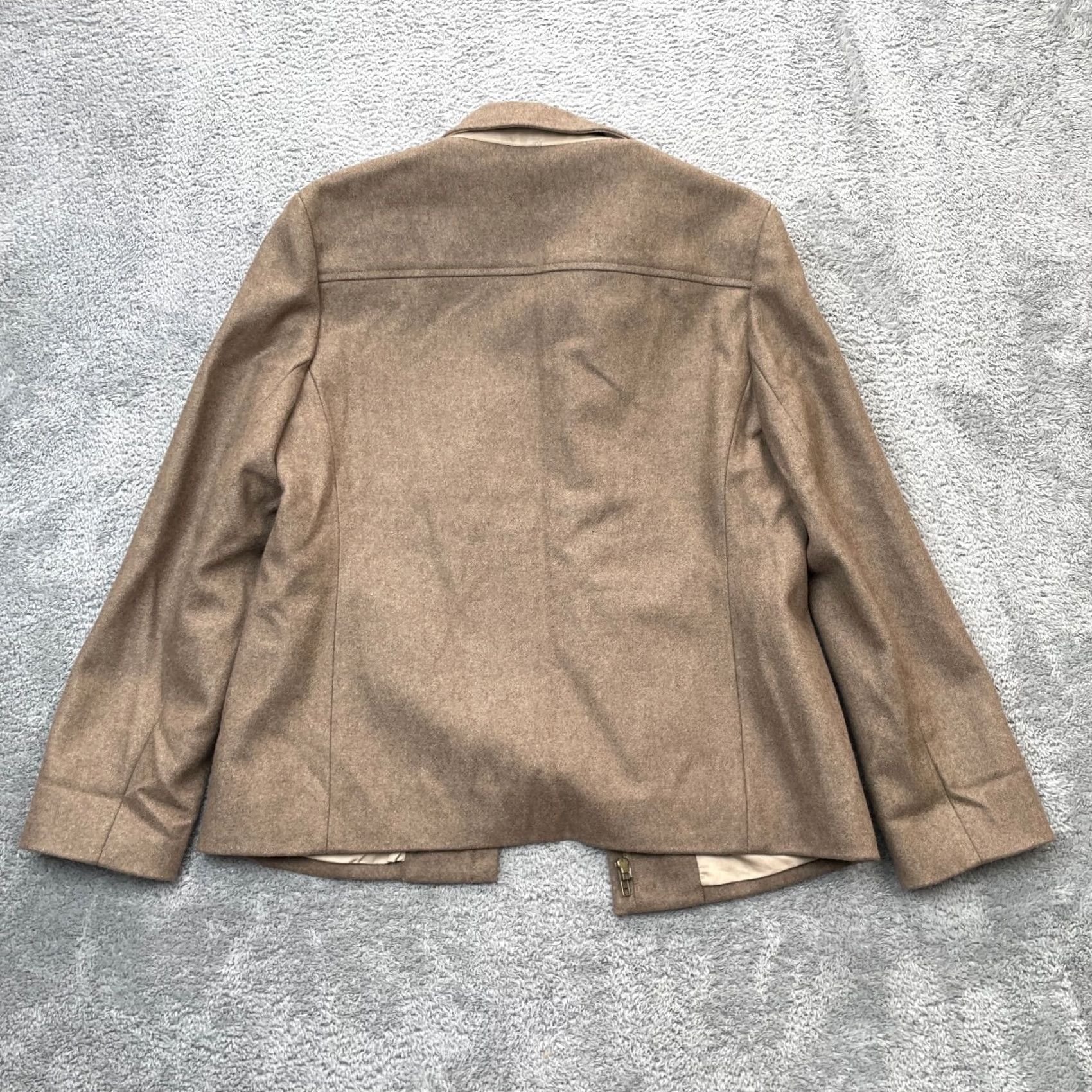 J.Crew VINTAGE J.CREW Jacket Womens Medium Brown Coat Wool Blend Lined Full Zip Formal City Classic Preppy Size M / US 6-8 / IT 42-44 - 2 Thumbnail
