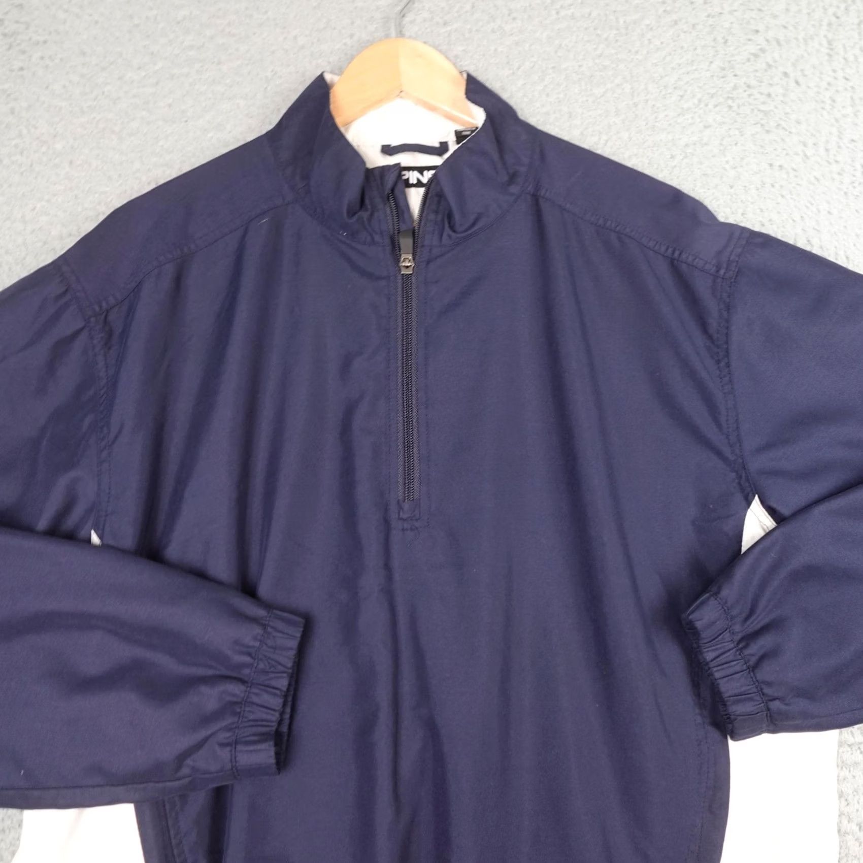 Ring Jacket PING Golf Jacket Mens Medium Navy Blue Quarter Zip Windbreaker Pullover FCA Size US M / EU 48-50 / 2 - 4 Thumbnail